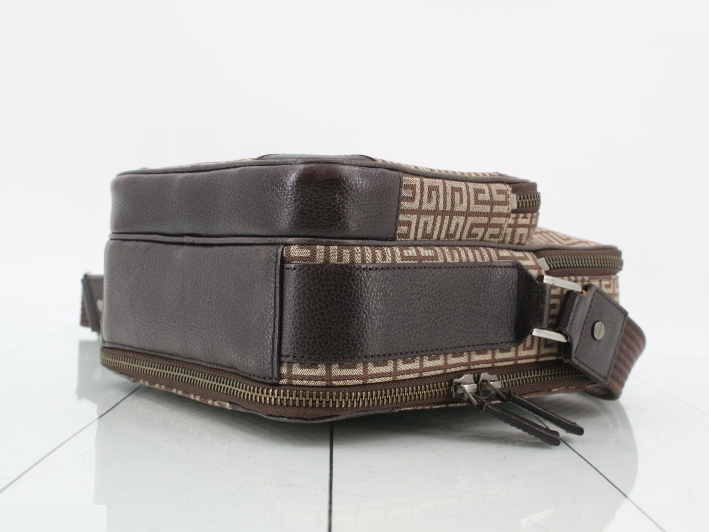 canvas all-over print shoulder bag, brown — view 6