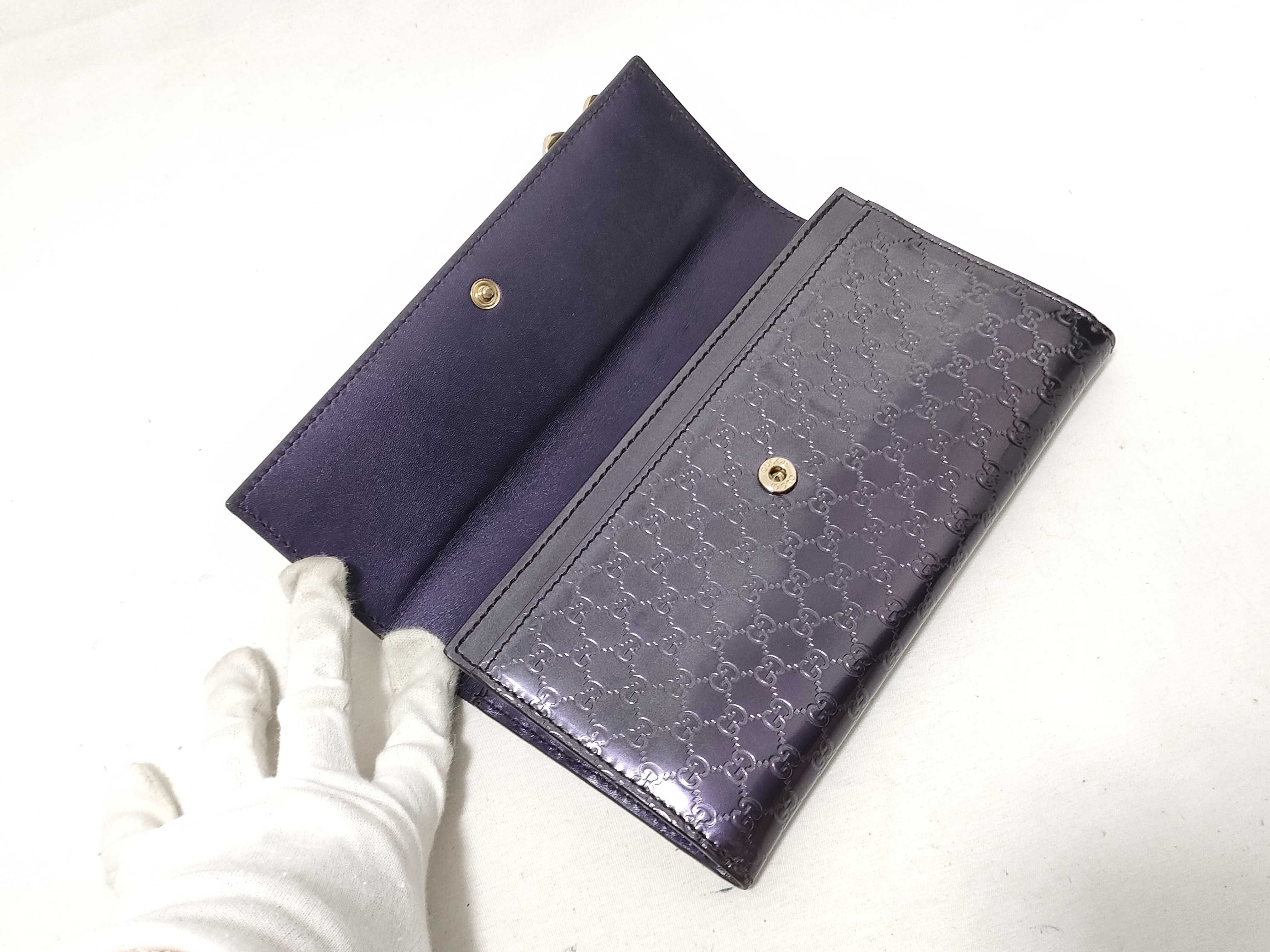 Microguccissima Patent Leather Long Wallet — view 11