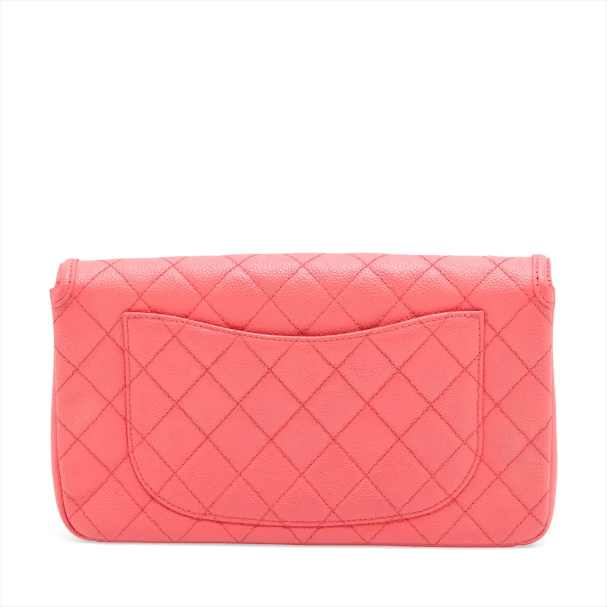 CC Filigree Caviar Skin Single Flap Double Chain Bag, Pink with Gold Hardware, 23913177, serial number in the 23 range. — view 2