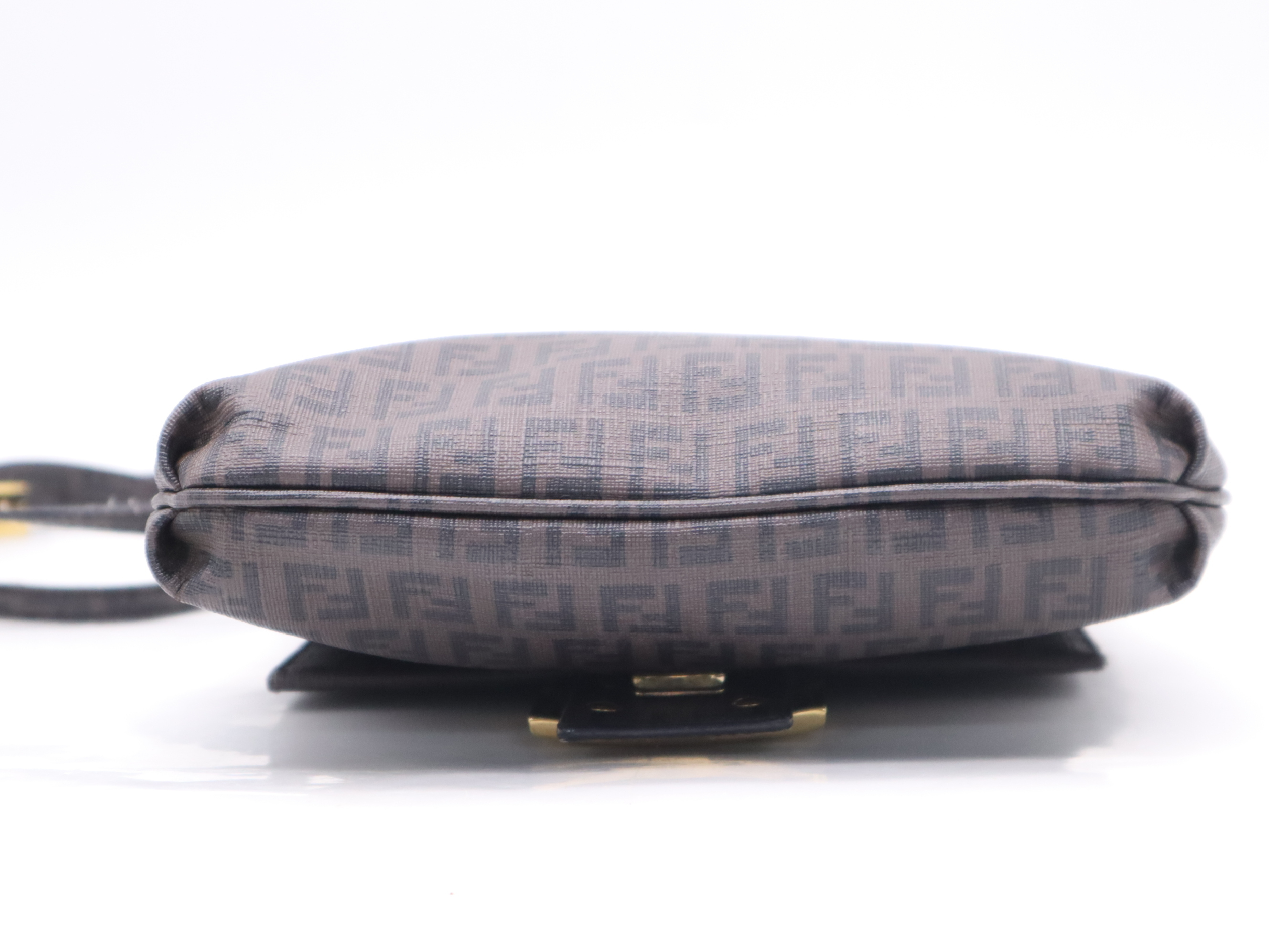 Canvas Zucchino Shoulder Bag, Brown, Gold Hardware — view 4
