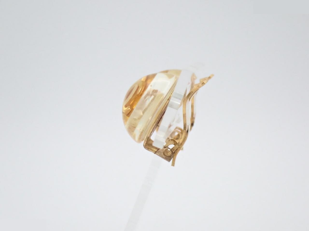 Earrings, Coco Mark, Resin, Gold — view 3