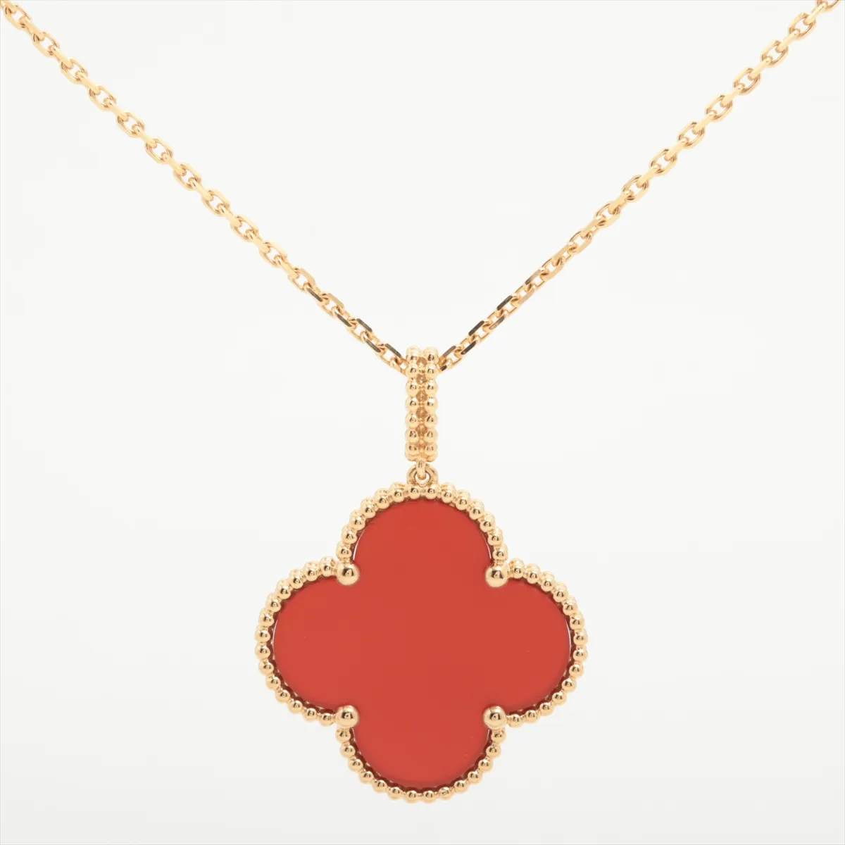 Magic Alhambra Long Carnelian Necklace, 750 (Yellow Gold), 16.0g, JE953258. Hallmark damaged, — view 2