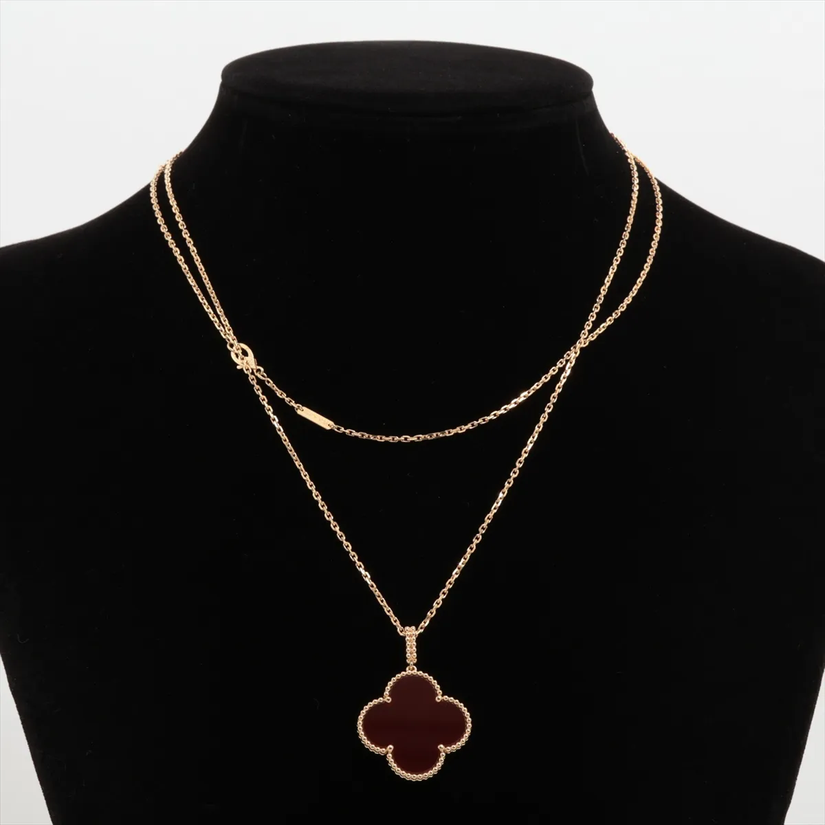 Magic Alhambra Long Carnelian Necklace, 750 (Yellow Gold), 16.0g, JE953258. Hallmark damaged, — view 5