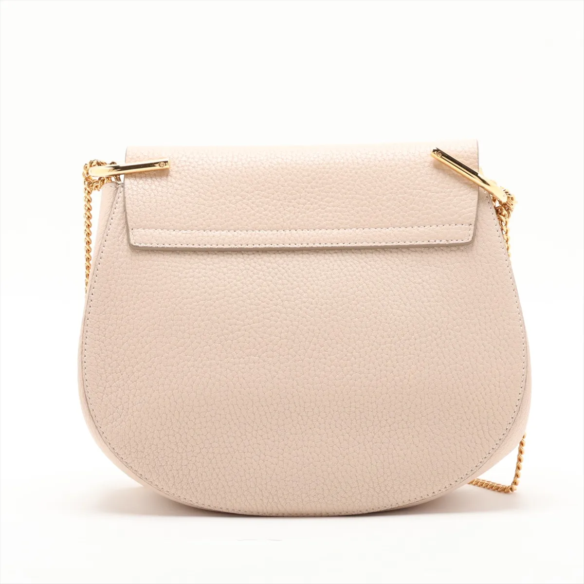 Drew Leather Chain Shoulder Bag, Beige, Outlet — view 2
