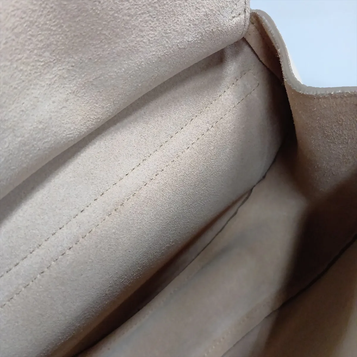 Drew Leather Chain Shoulder Bag, Beige, Outlet — view 13