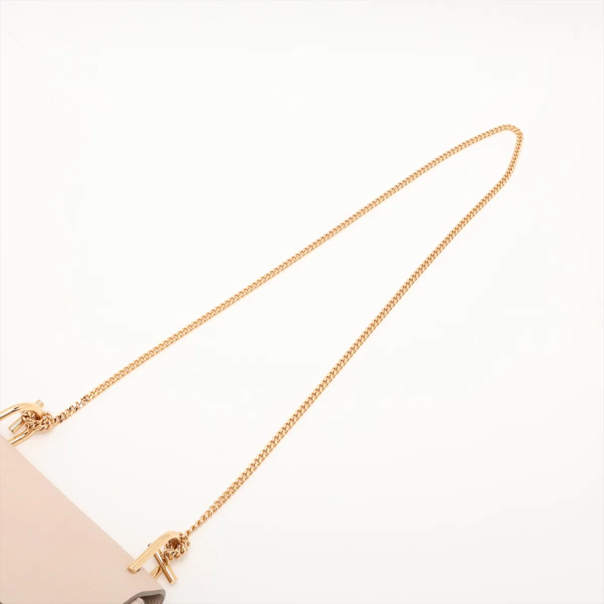 Drew Leather Chain Shoulder Bag, Beige, Outlet — view 5