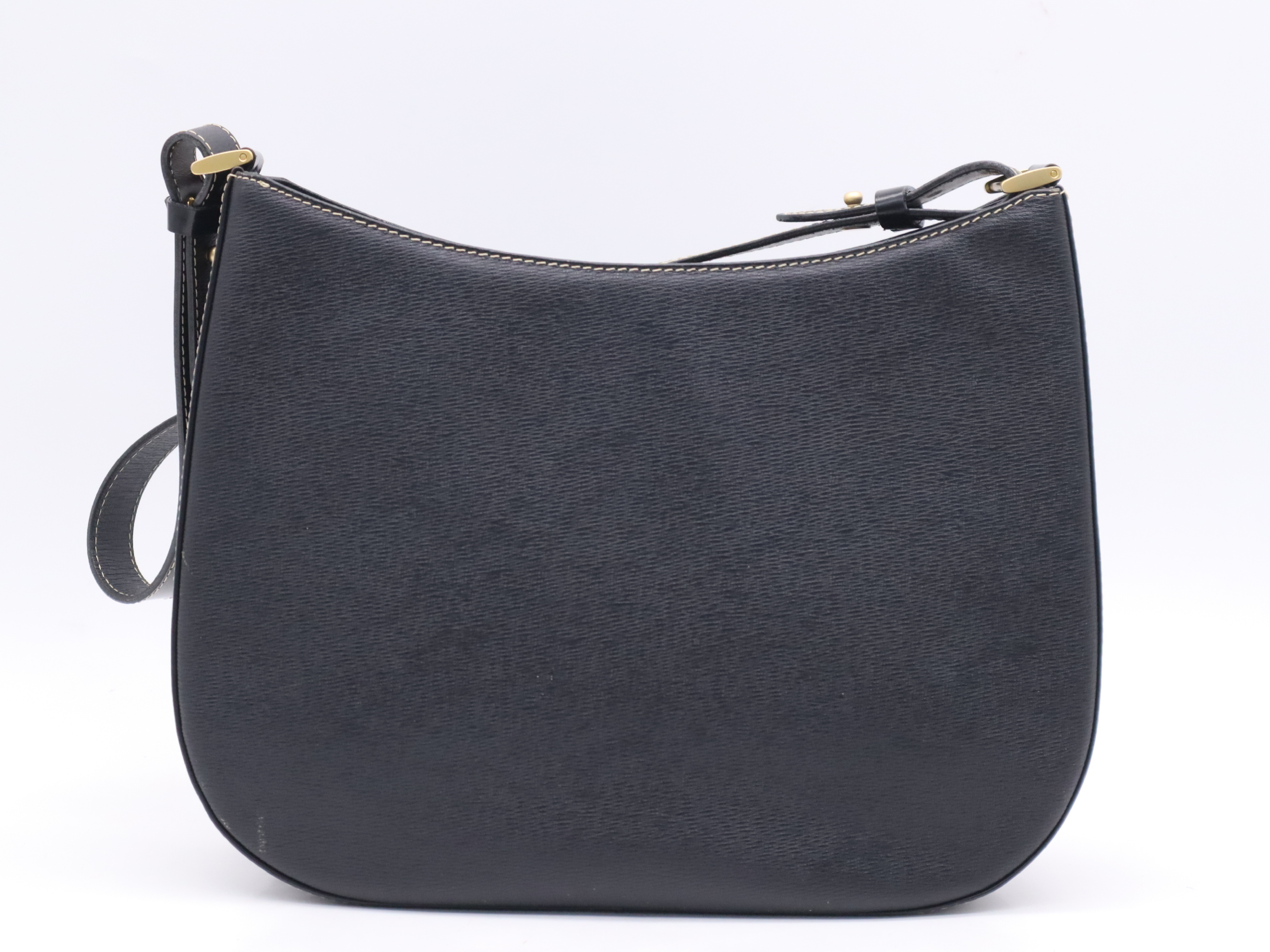 Leather Nova Check Gold Hardware Shoulder Bag Black Shoulder Bag — view 2