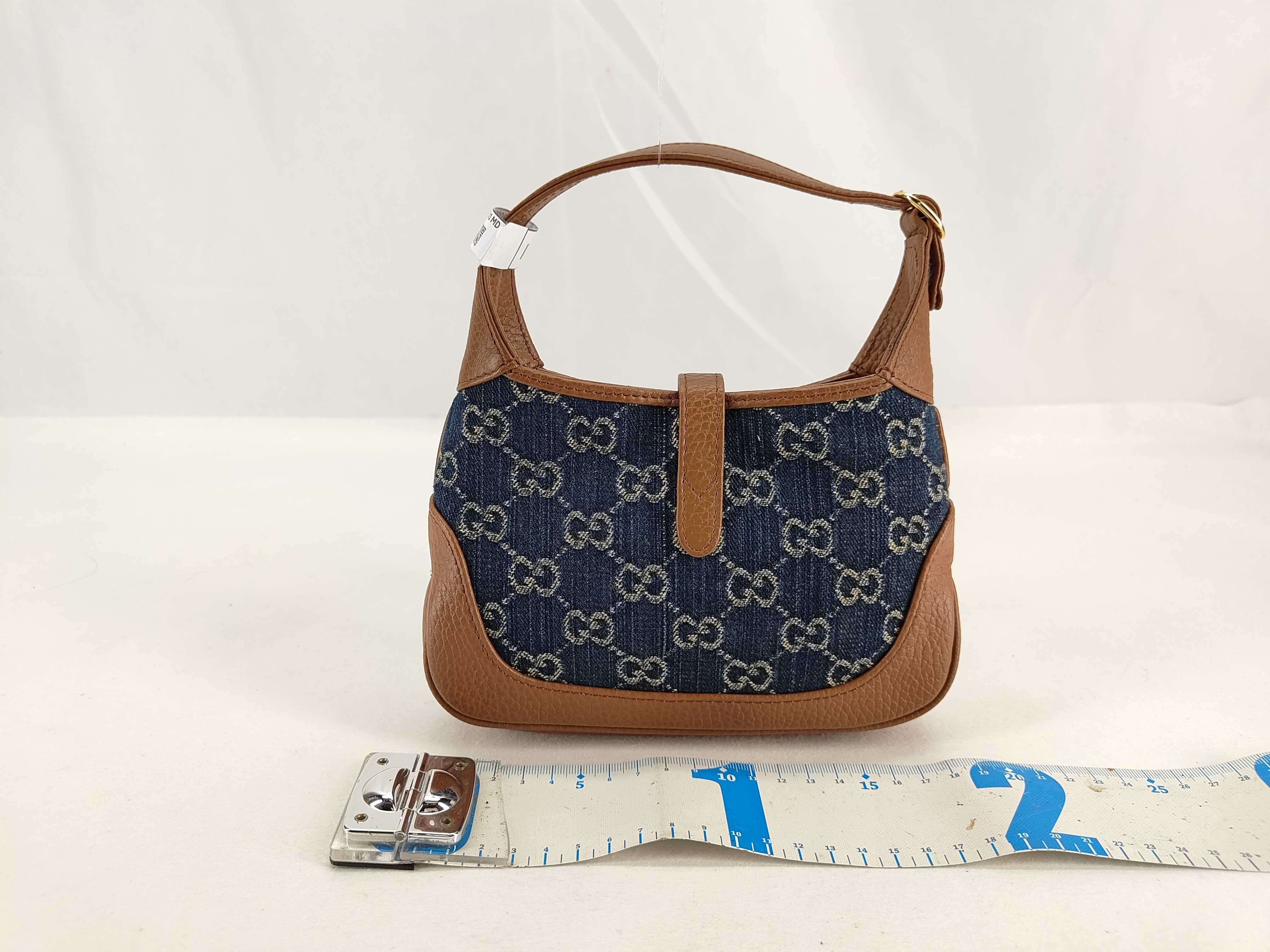 GG canvas ID-GG Supreme Jackie 1961 PVC & cow skin shoulder bag Beige x Brown 6370 pouch — view 2