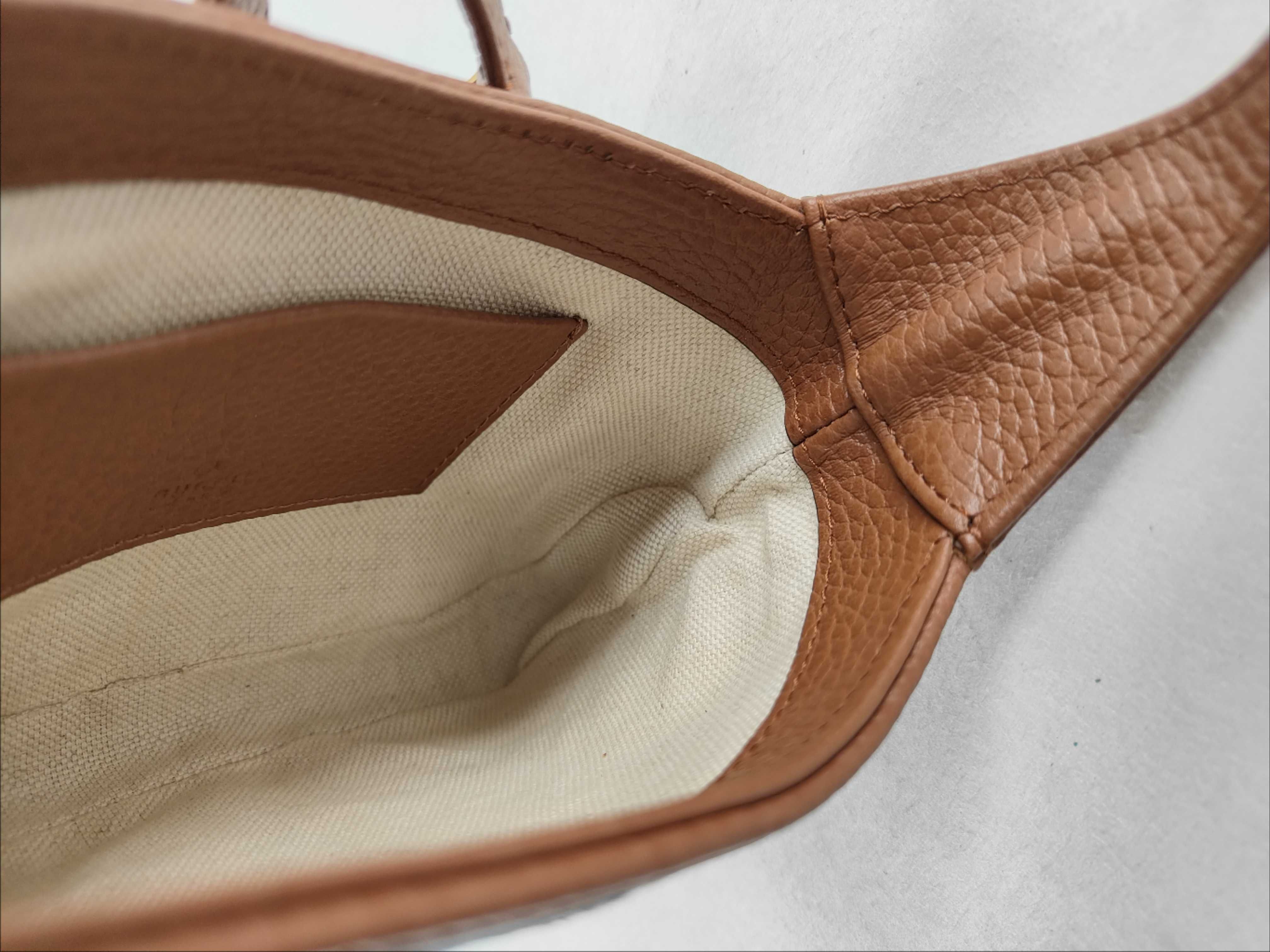 GG canvas ID-GG Supreme Jackie 1961 PVC & cow skin shoulder bag Beige x Brown 6370 pouch — view 12