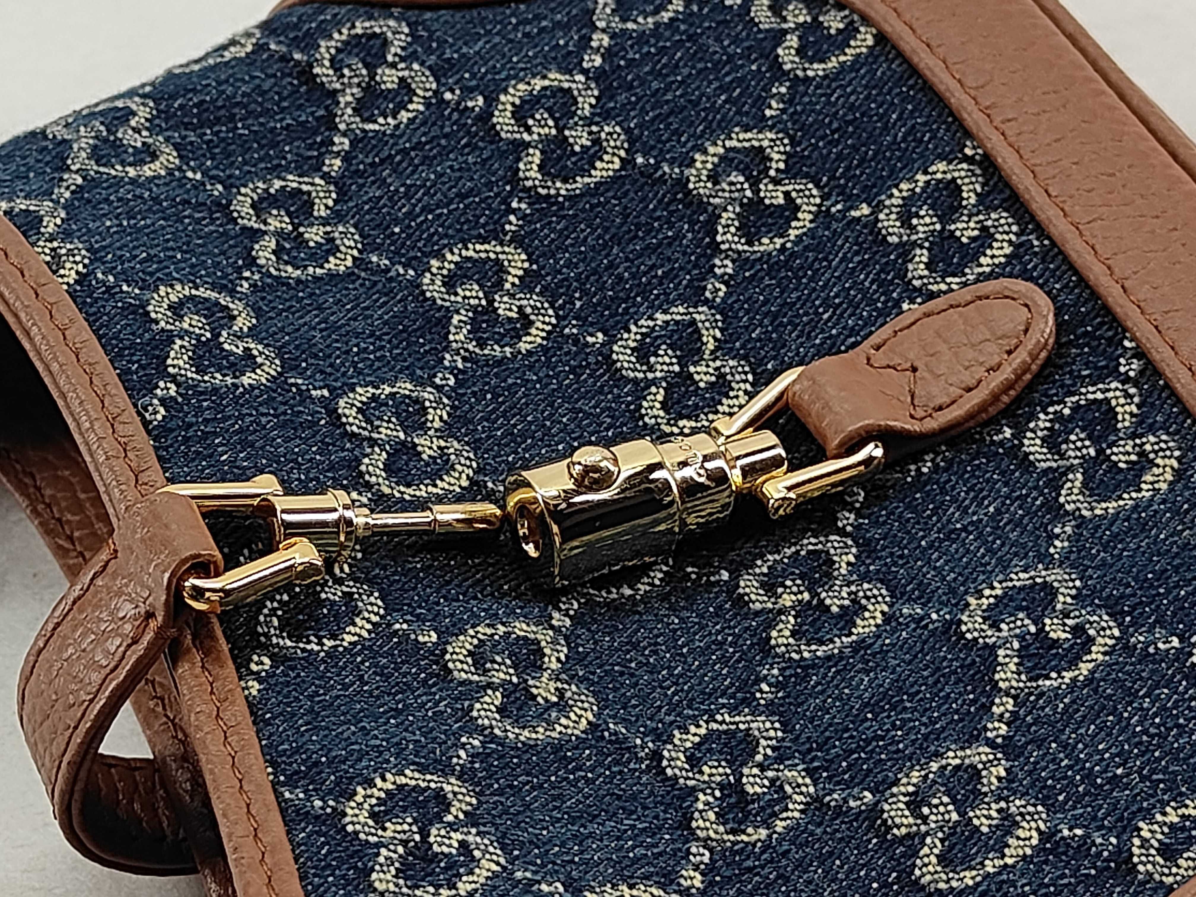GG canvas ID-GG Supreme Jackie 1961 PVC & cow skin shoulder bag Beige x Brown 6370 pouch — view 13