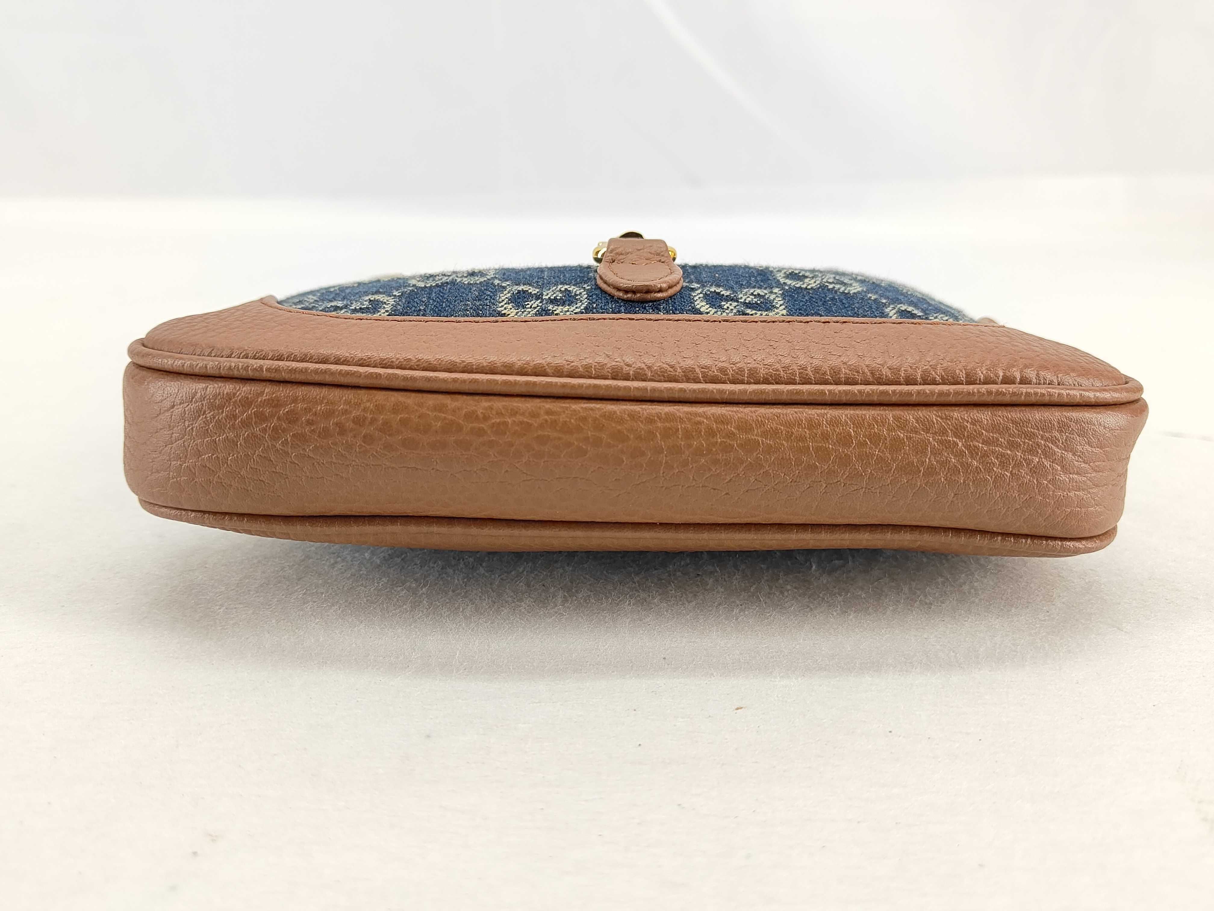 GG canvas ID-GG Supreme Jackie 1961 PVC & cow skin shoulder bag Beige x Brown 6370 pouch — view 8