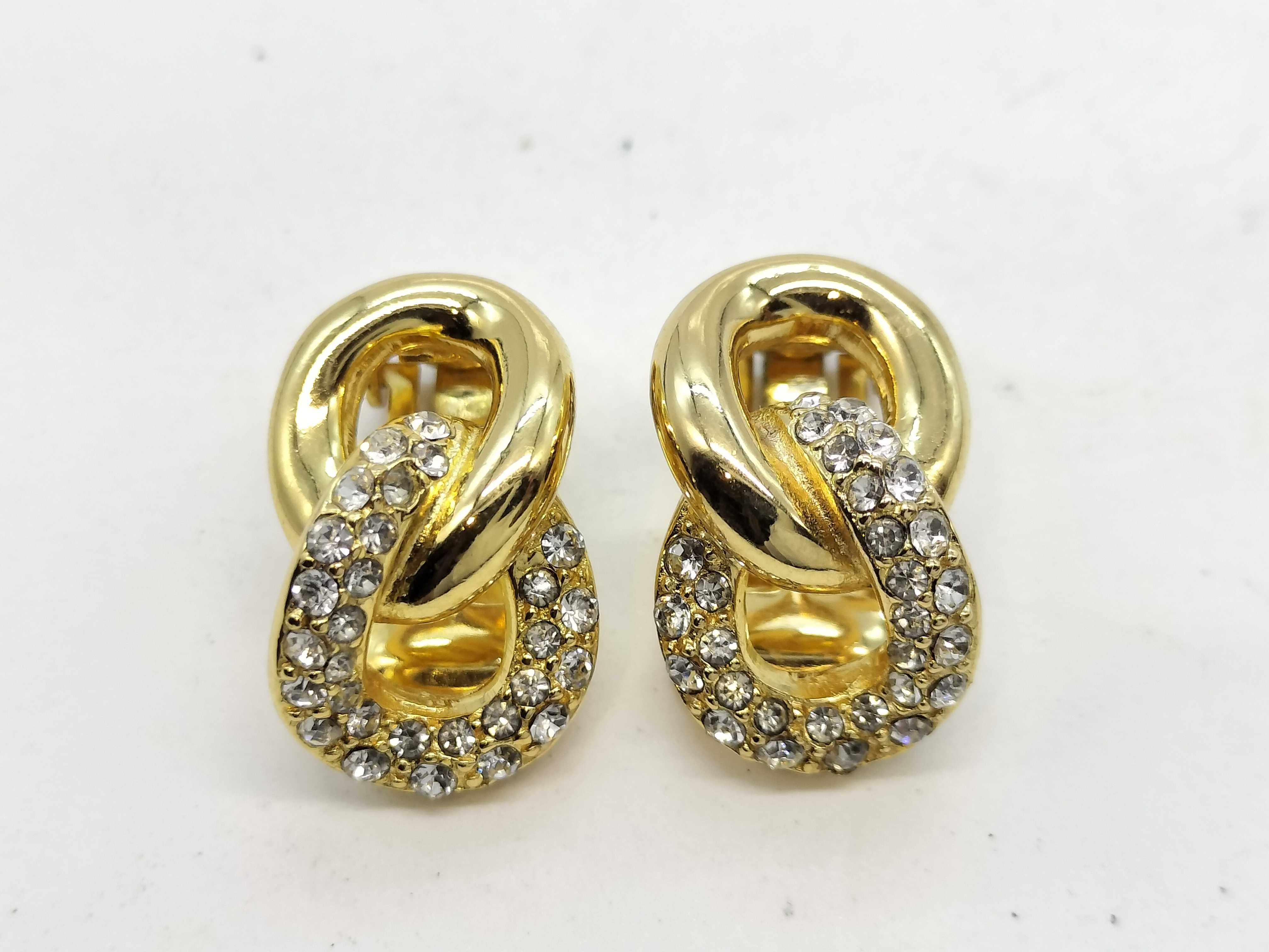 Rhinestone Gold Earrings (Pair)