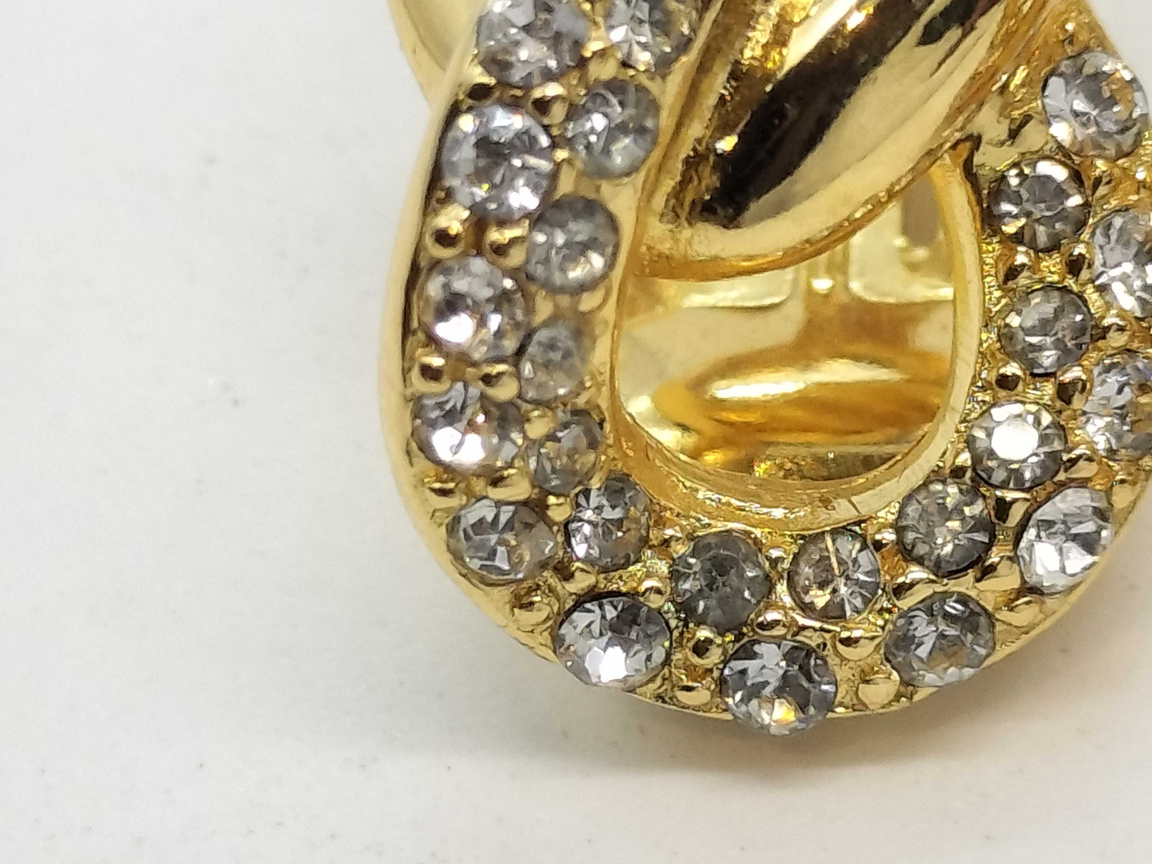 Rhinestone Gold Earrings (Pair) — view 2