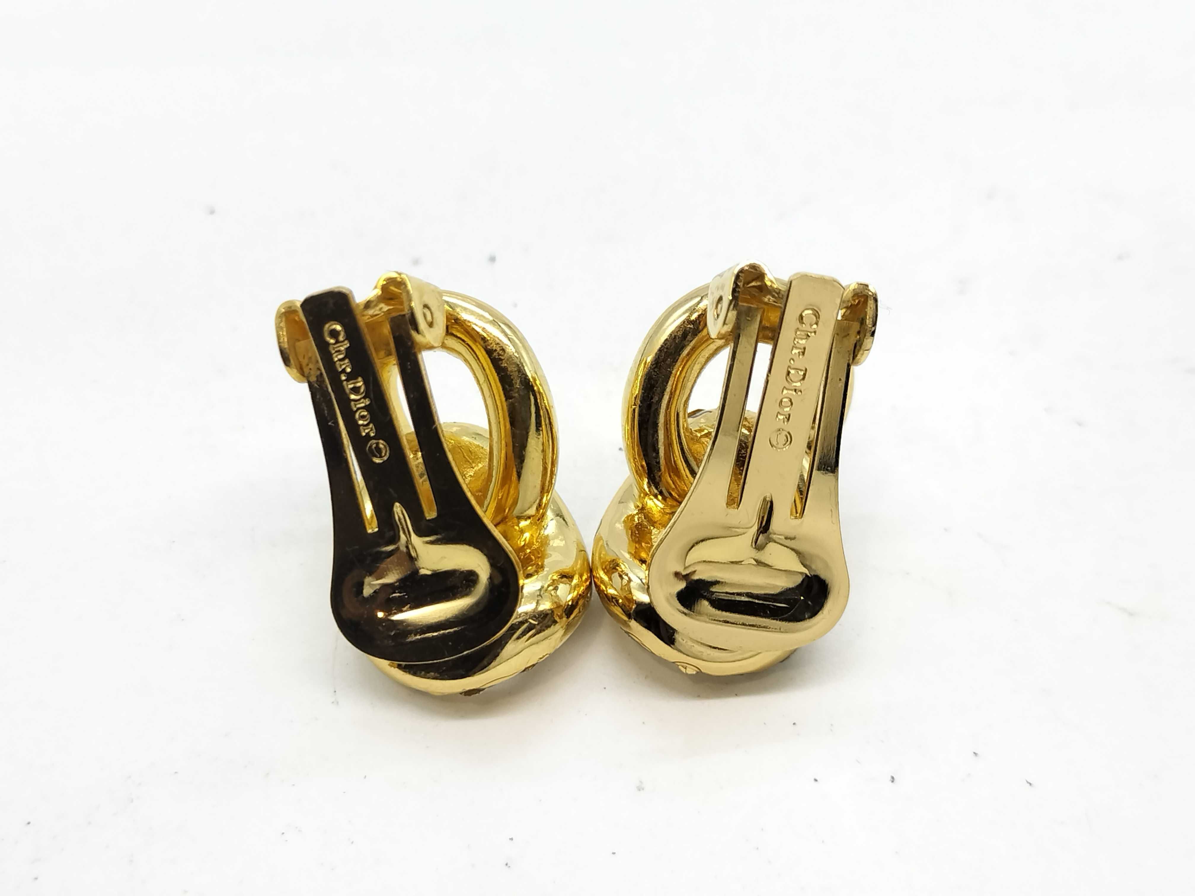 Rhinestone Gold Earrings (Pair) — view 3