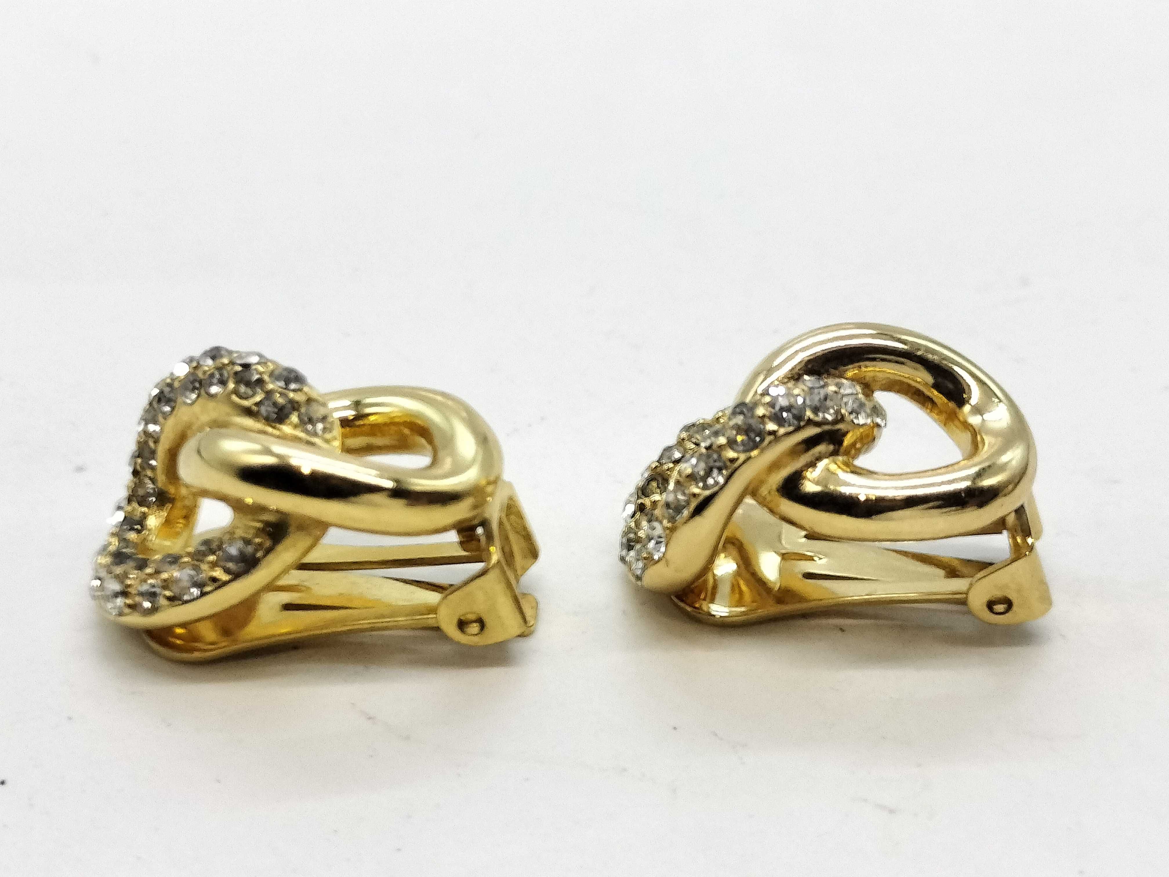 Rhinestone Gold Earrings (Pair) — view 5