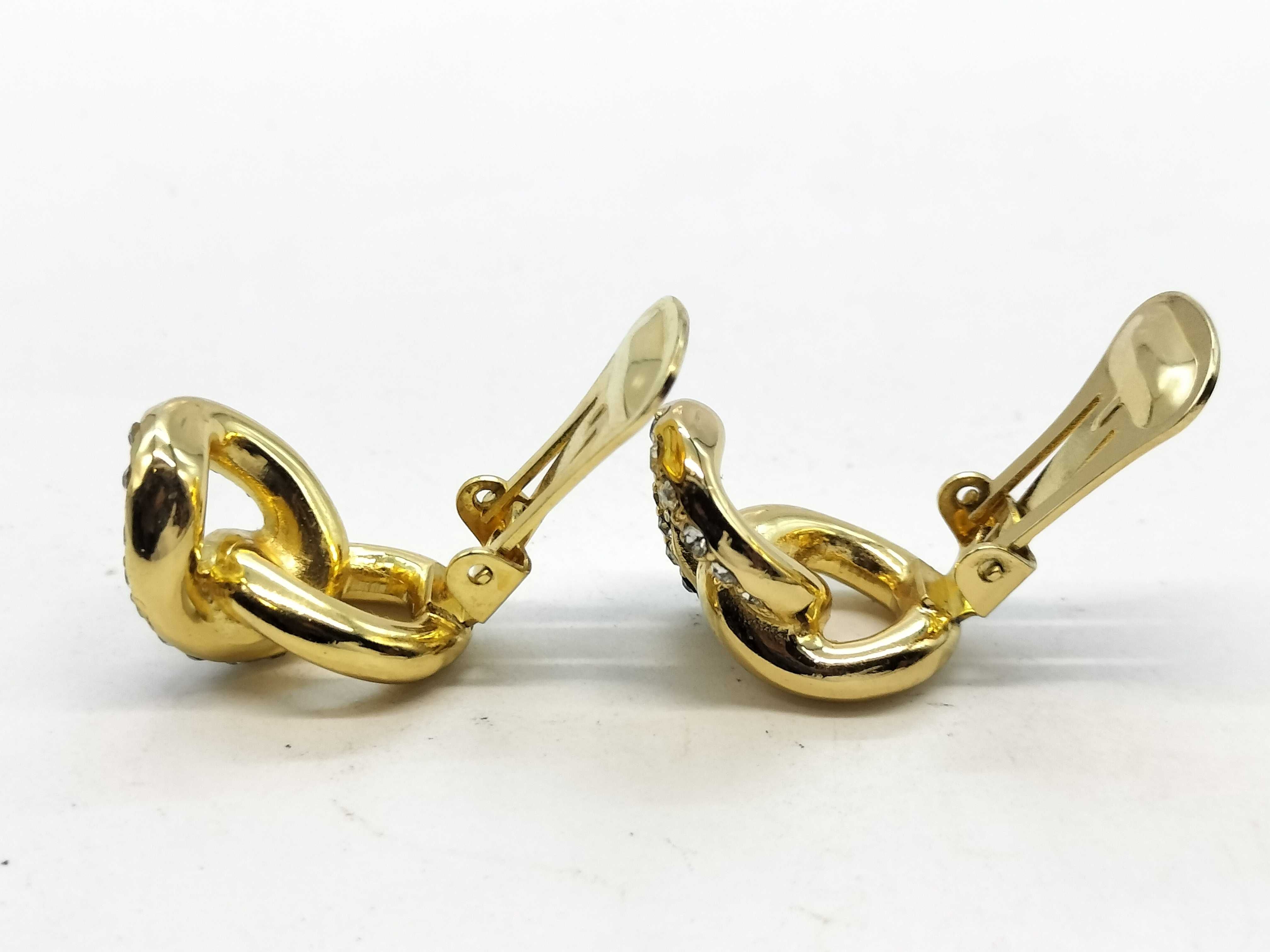 Rhinestone Gold Earrings (Pair) — view 6