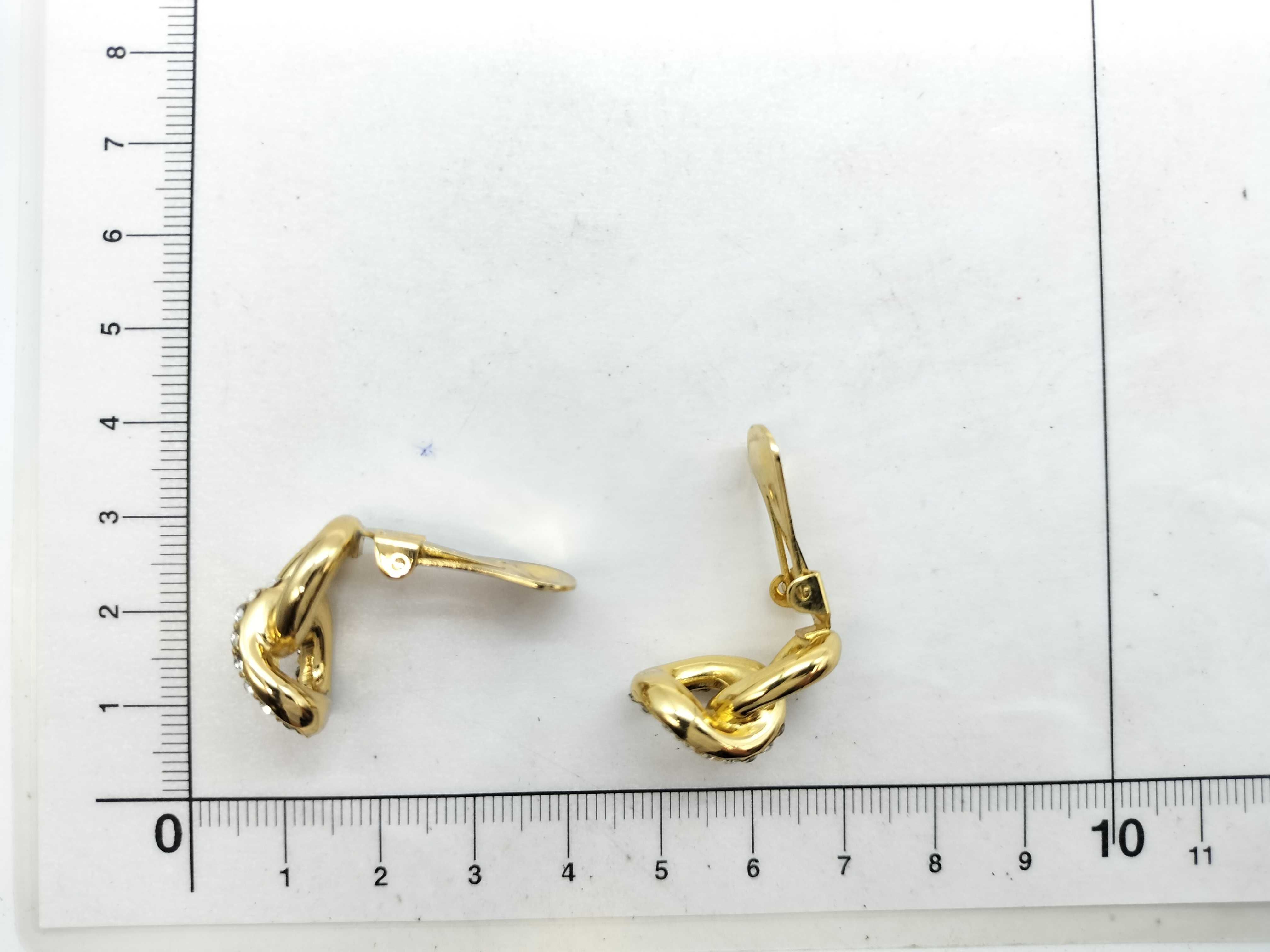 Rhinestone Gold Earrings (Pair) — view 7