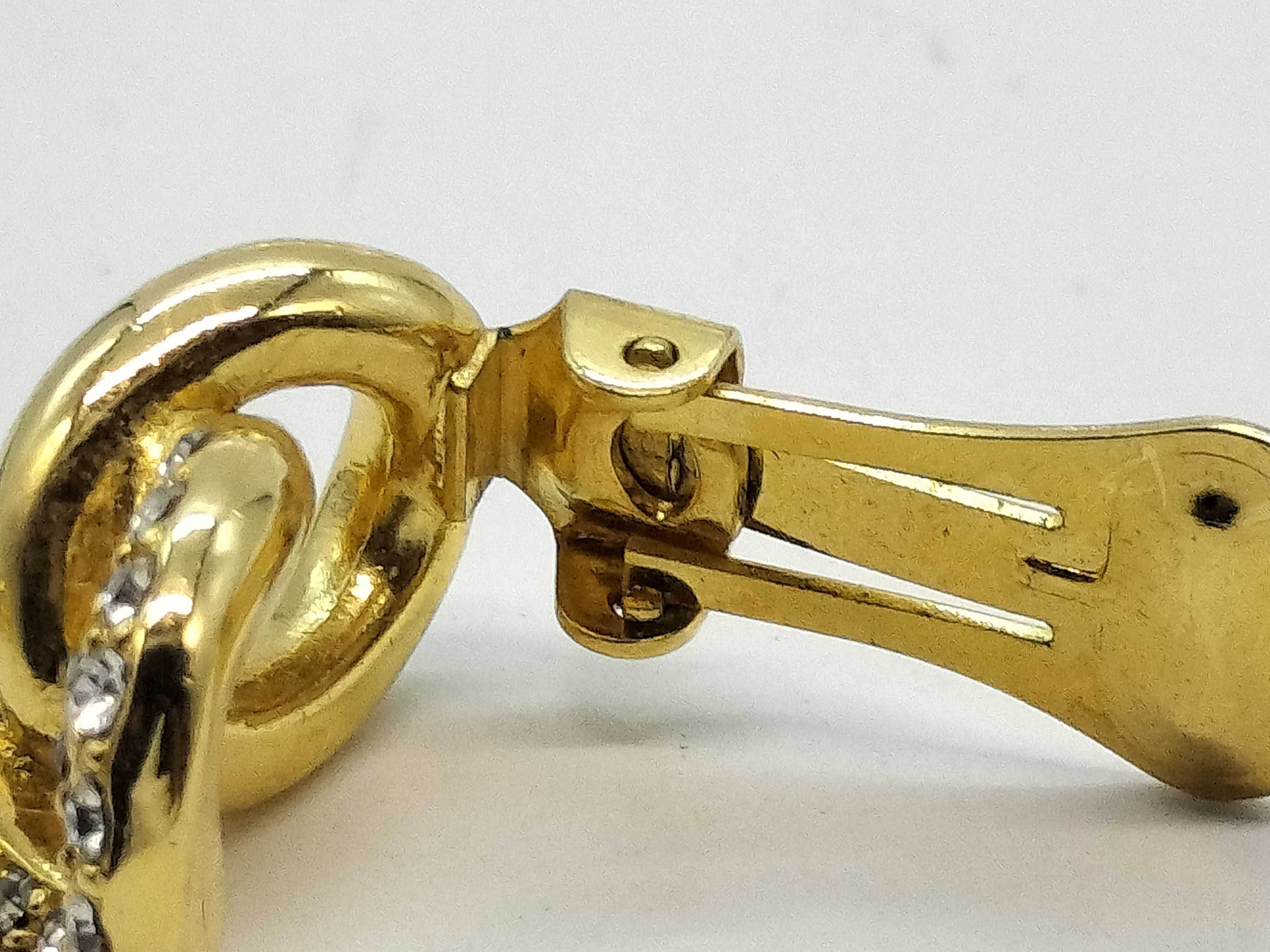 Rhinestone Gold Earrings (Pair) — view 8