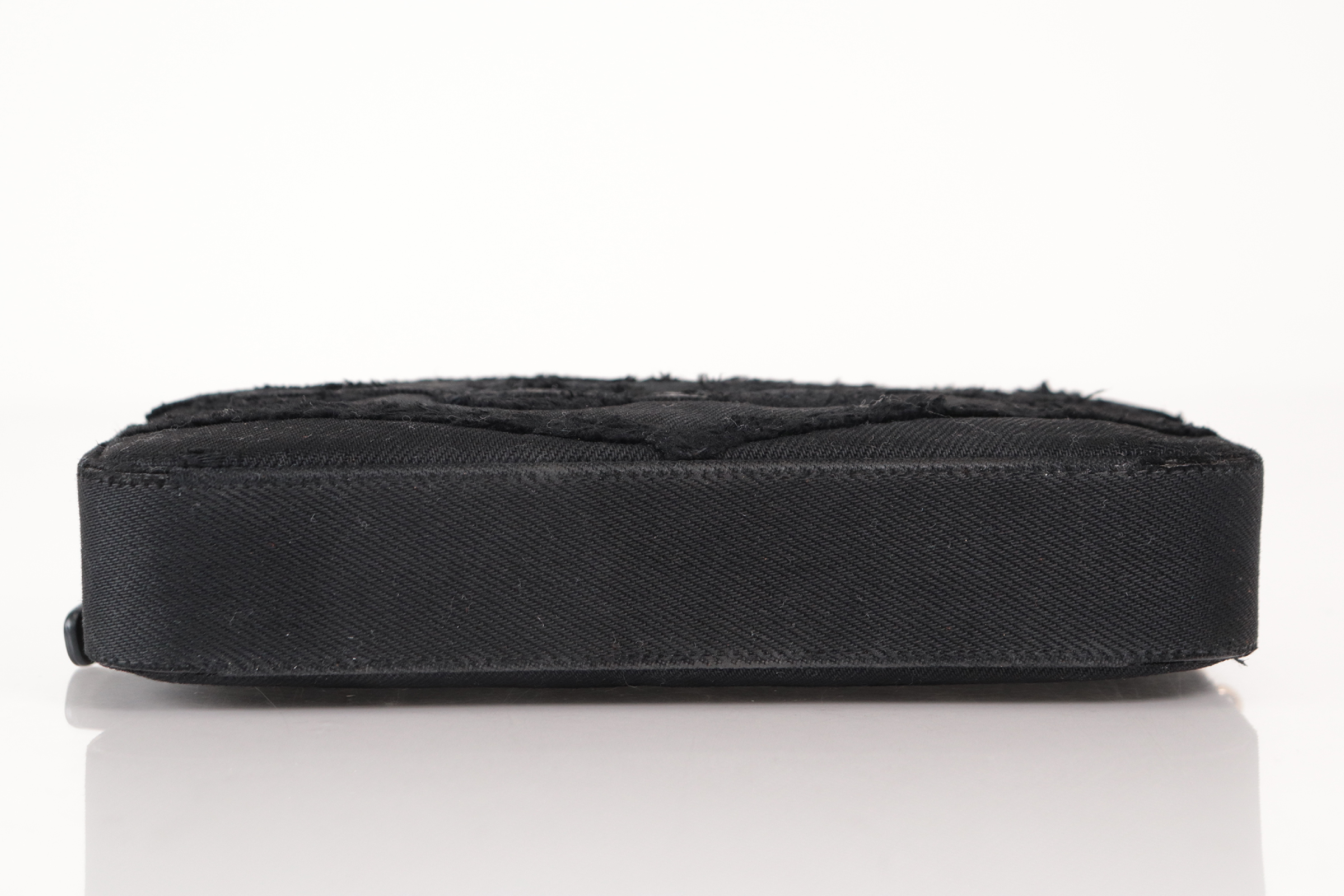 Coco Mark Black Denim Chain Wallet, Serial Number 29, Shoulder Bag — view 6