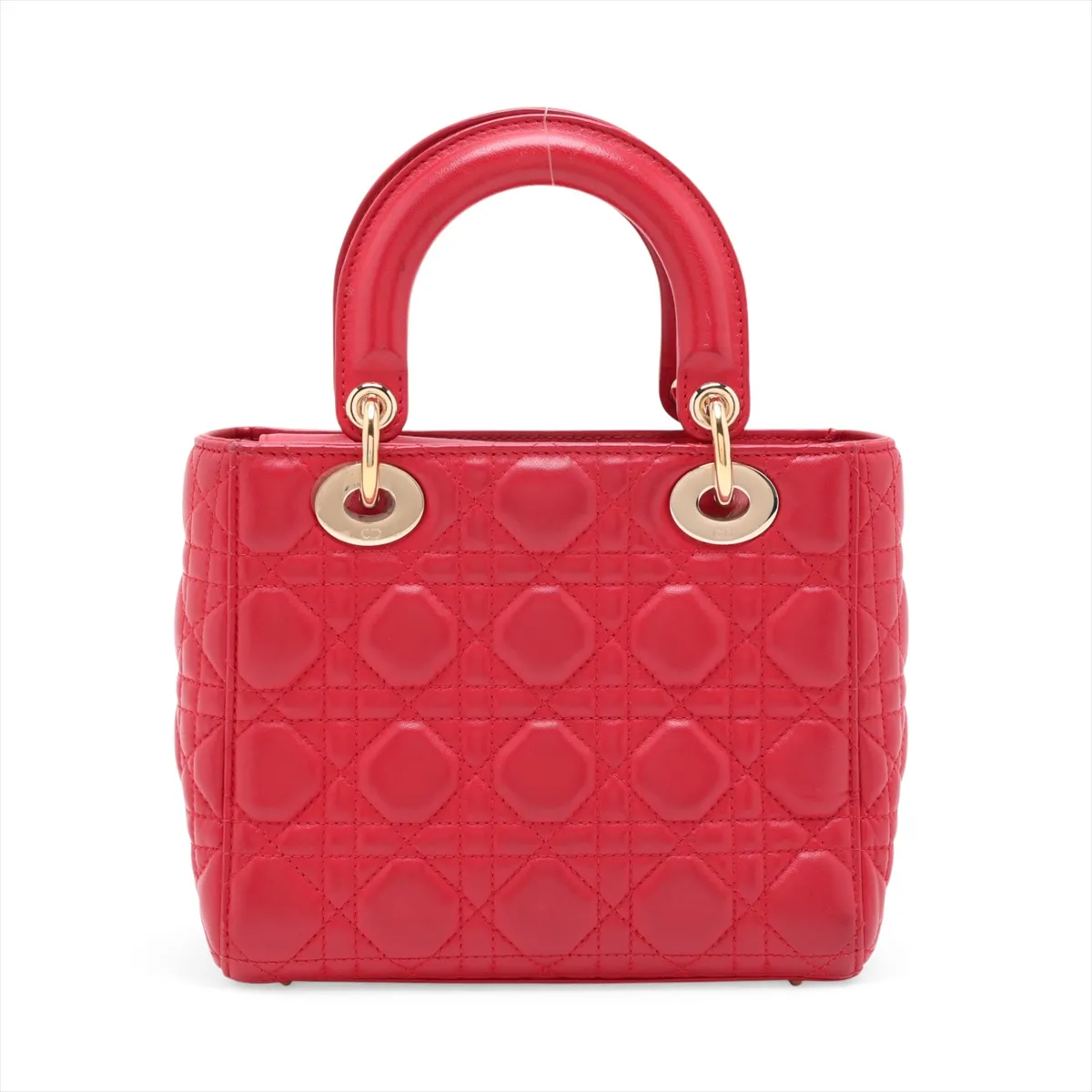 Cannage My Lady Dior Leather 2-Way Handbag, Red — view 2