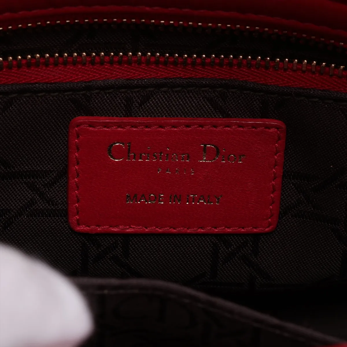 Cannage My Lady Dior Leather 2-Way Handbag, Red — view 11