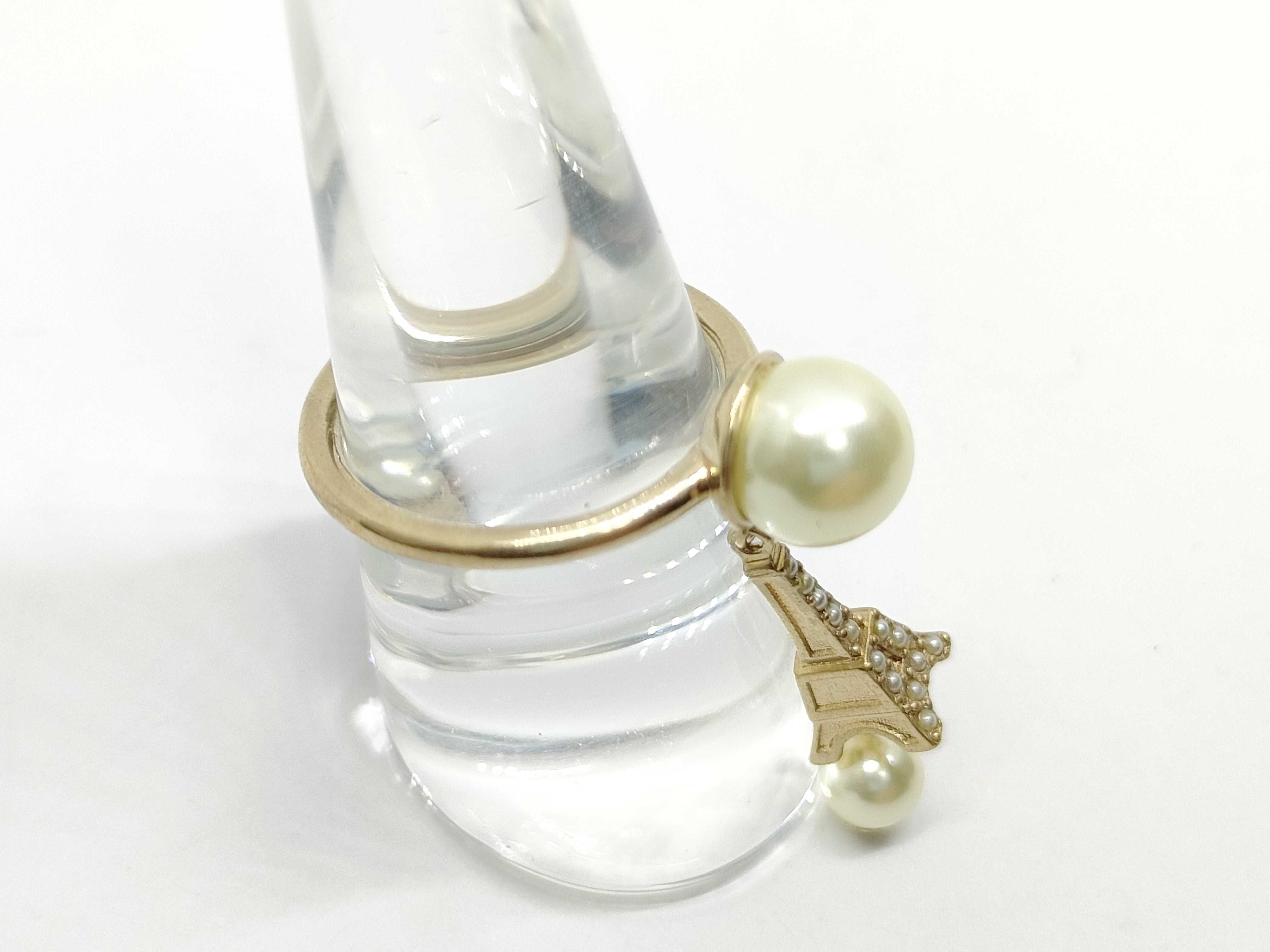 Resin Pearl Eiffel Tower Ring 3.1g Ring — view 3