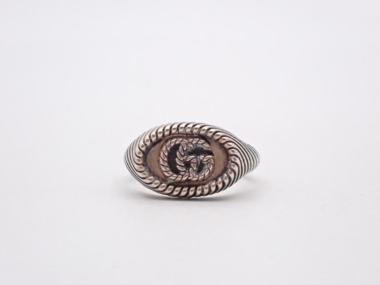 Interlocking Ring, Silver, Rope Design, 925 Sterling Silver / 4.6g