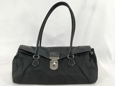 Nylon Prada Nylon Leather Lock Hardware One Shoulder Bag