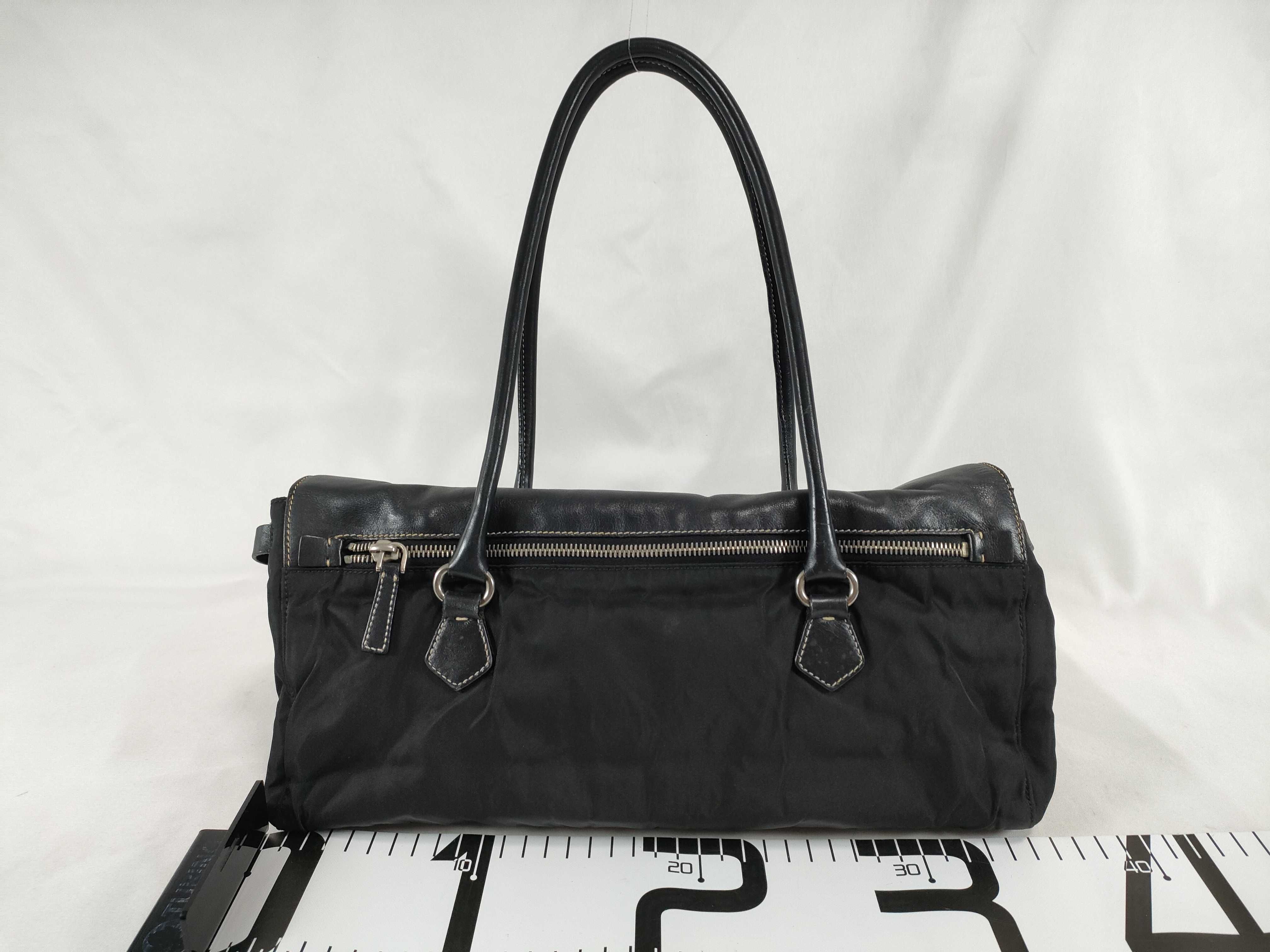 Nylon Prada Nylon Leather Lock Hardware One Shoulder Bag — view 2