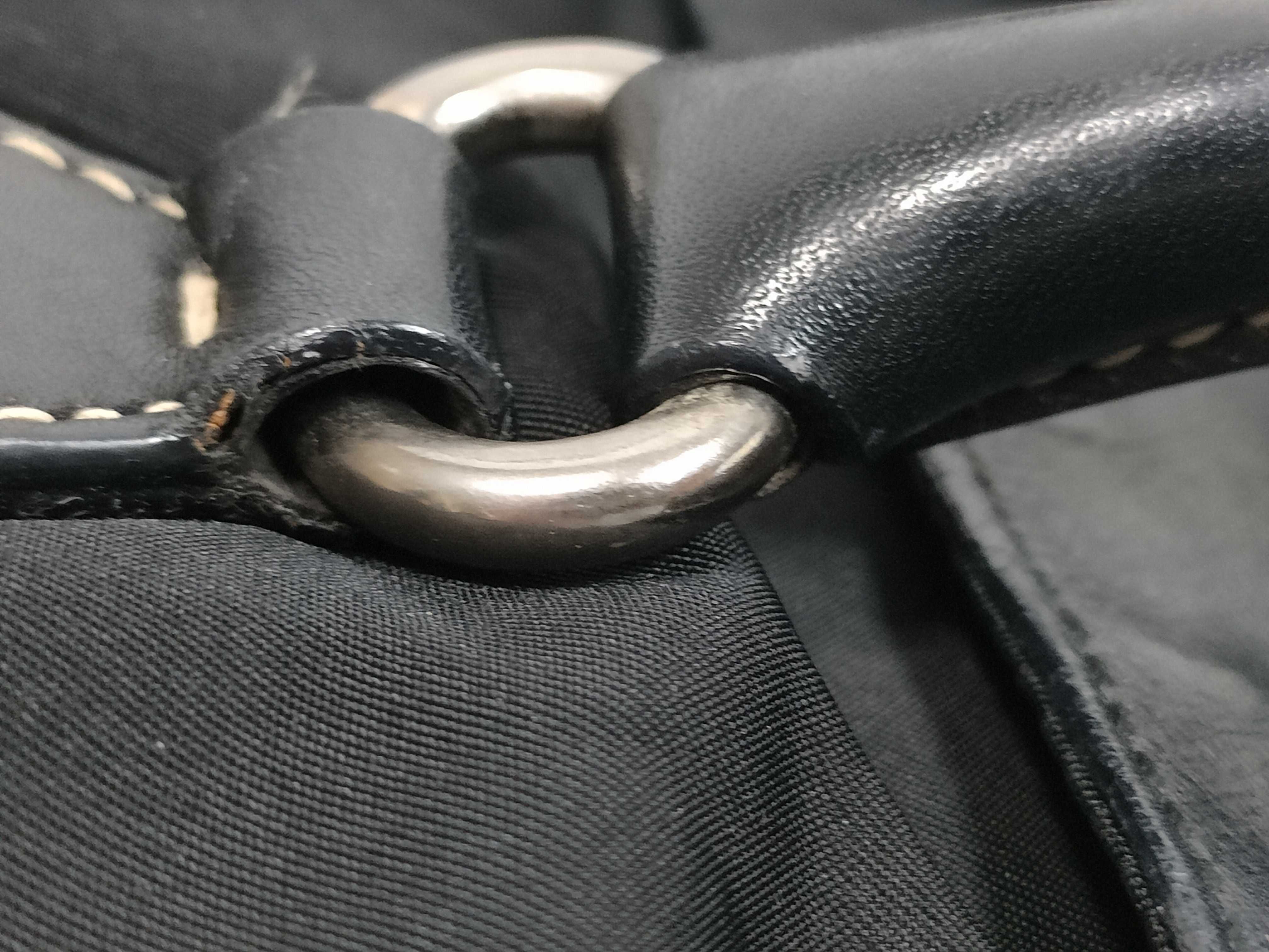 Nylon Prada Nylon Leather Lock Hardware One Shoulder Bag — view 5