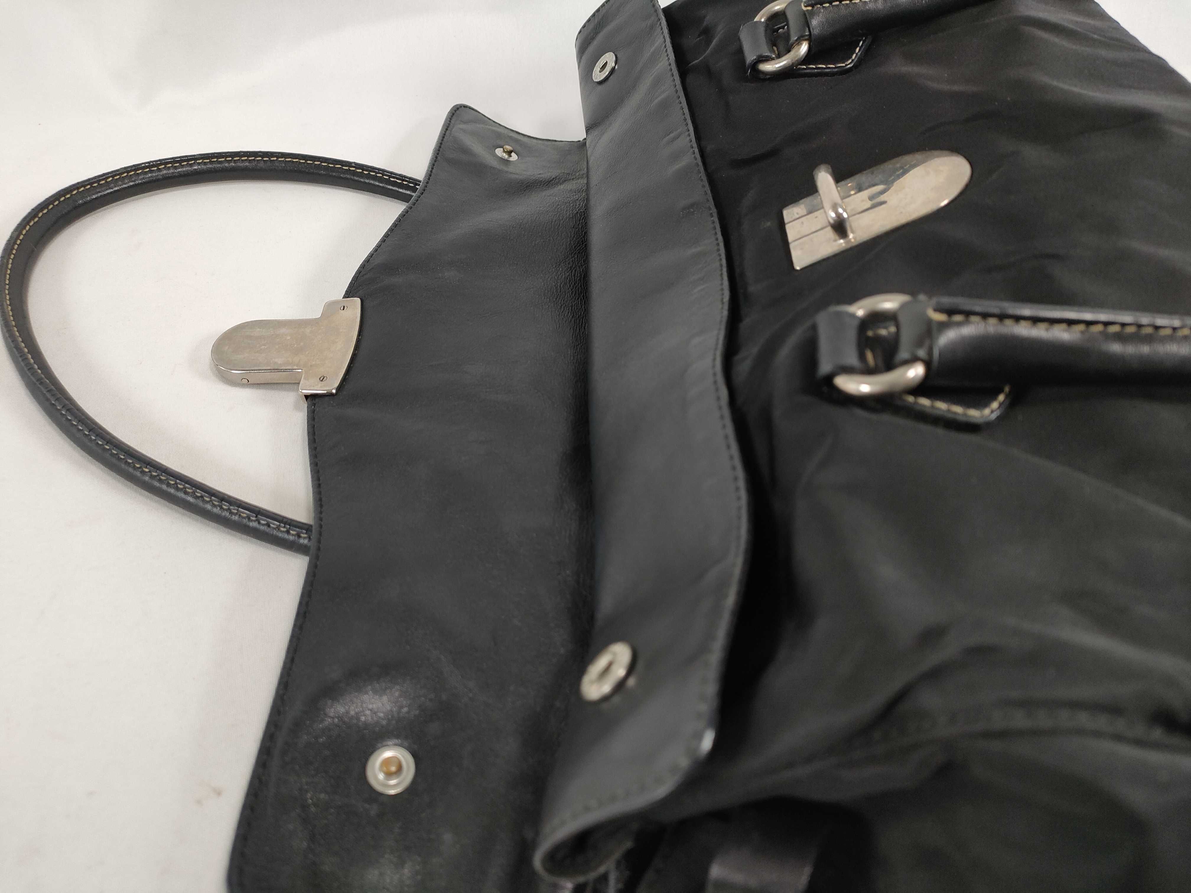 Nylon Prada Nylon Leather Lock Hardware One Shoulder Bag — view 8