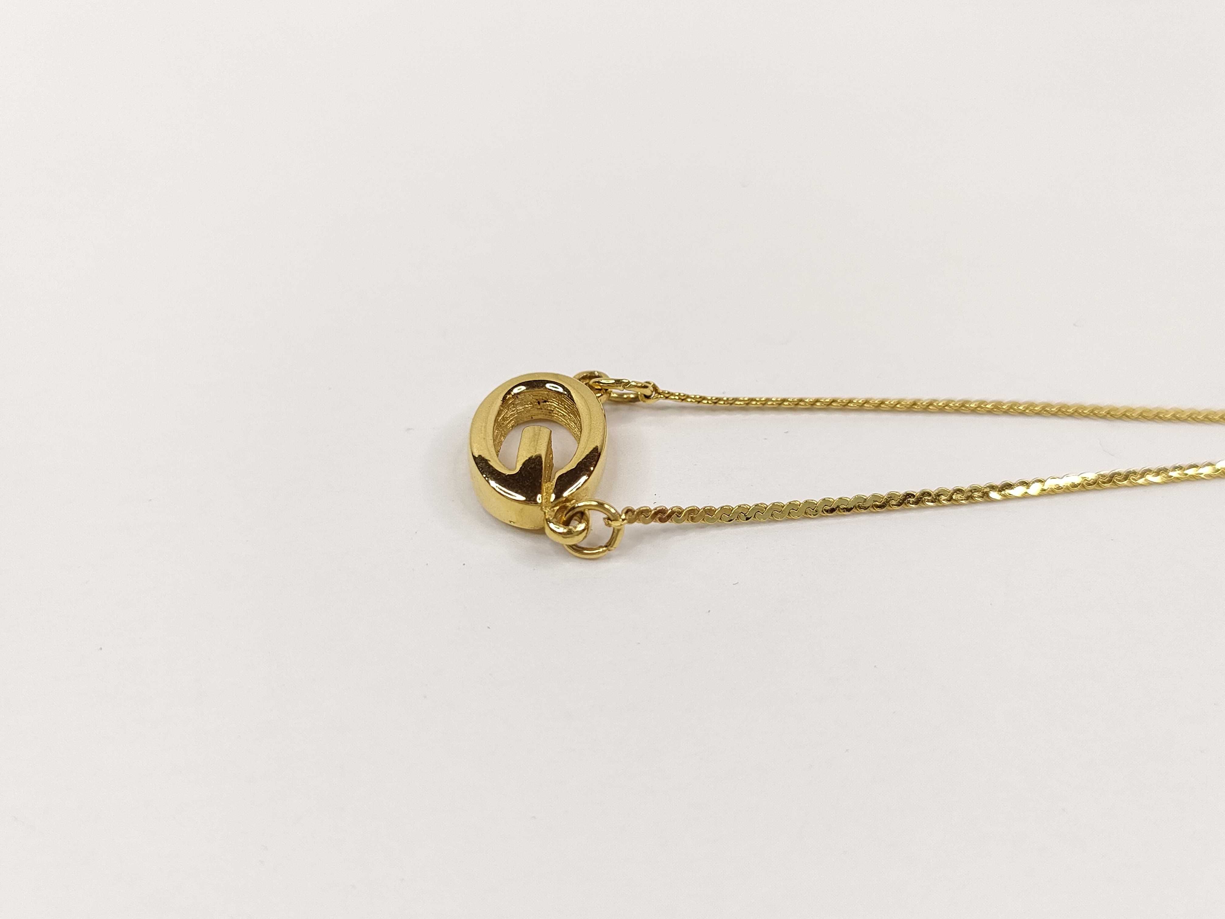 G Logo Gold Tone Pendant Necklace — view 2