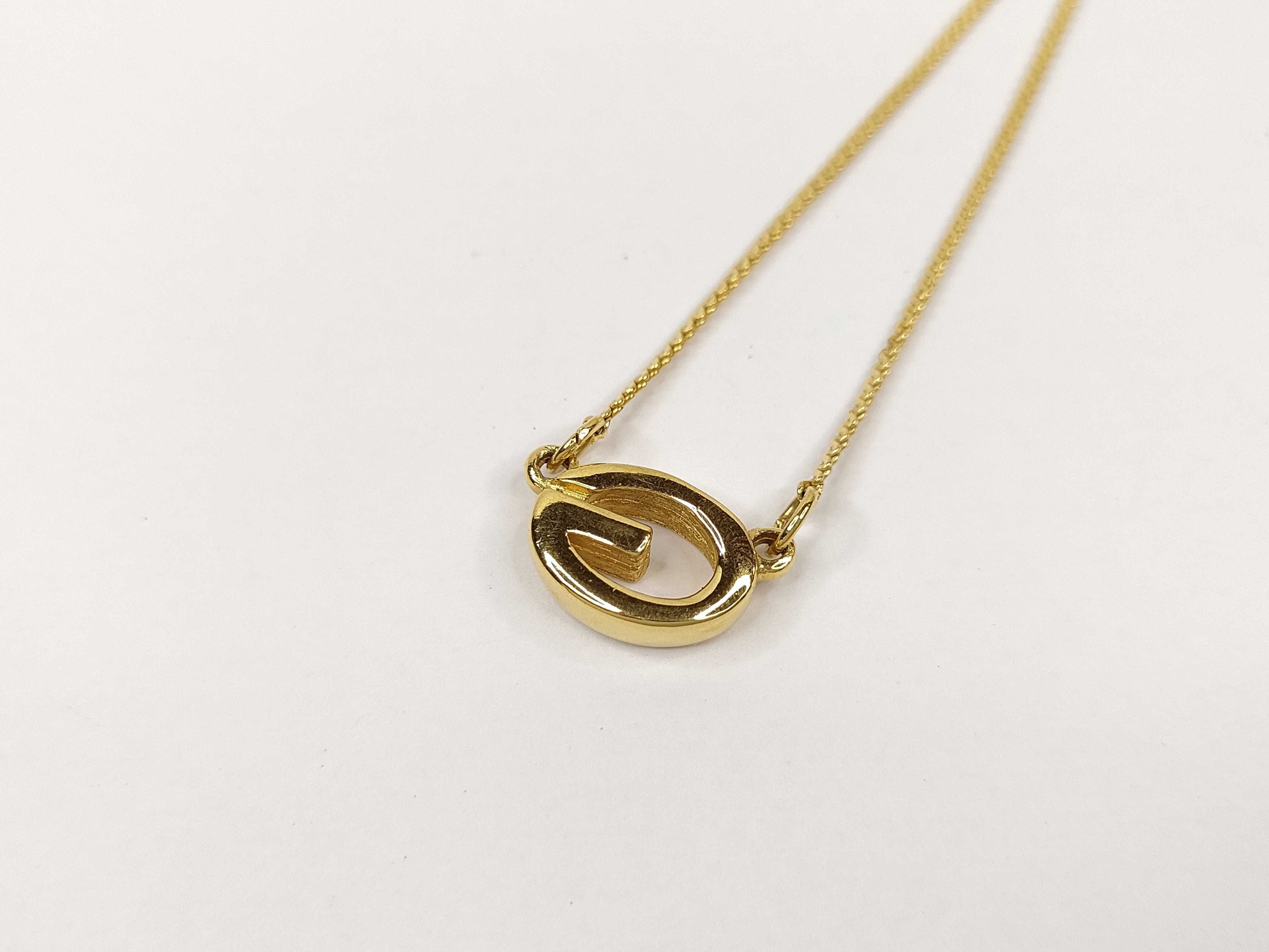 G Logo Gold Tone Pendant Necklace — view 3