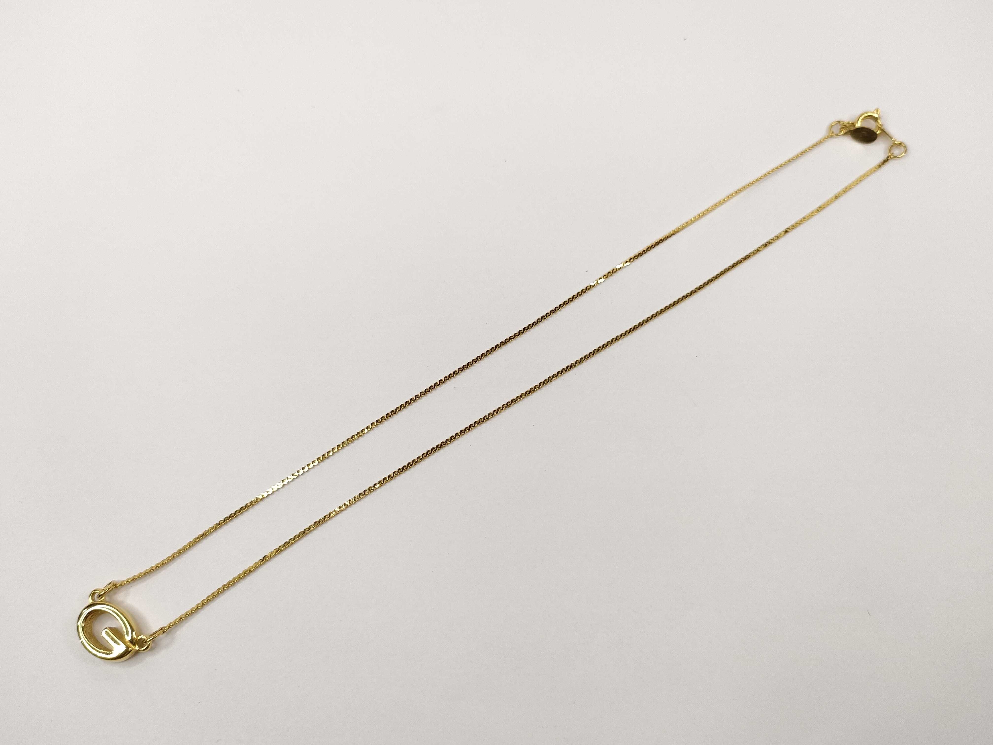 G Logo Gold Tone Pendant Necklace — view 9