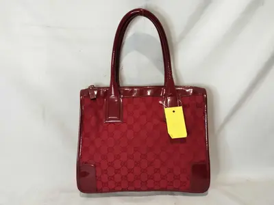 GG canvas x enamel handbag