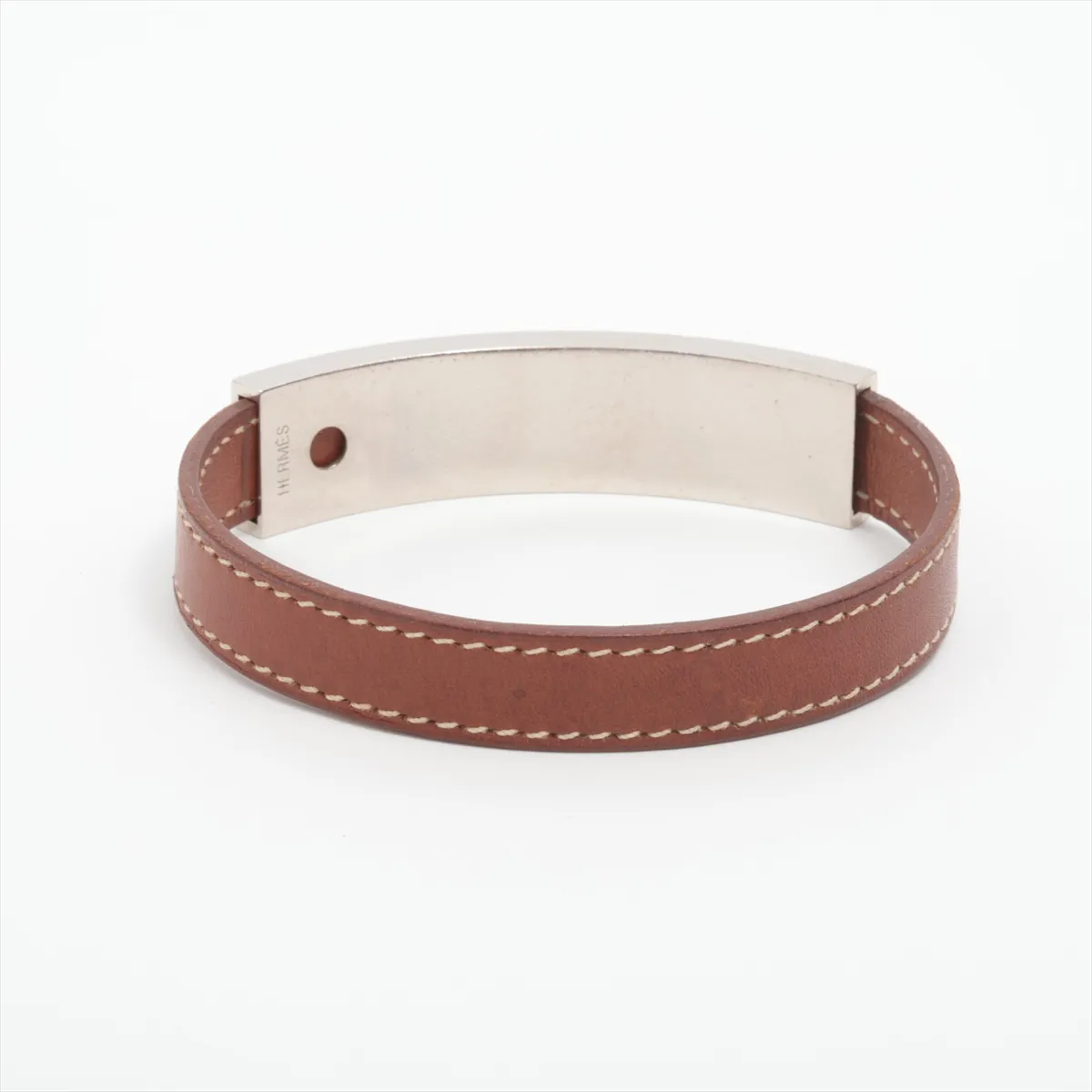 Puspus G:2003 Bracelet Metal x Leather Silver x Brown — view 2