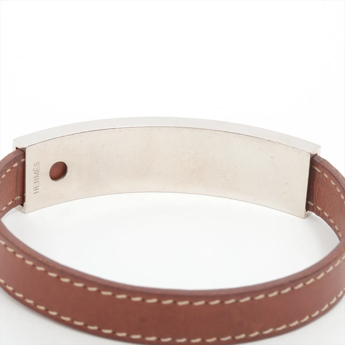 Puspus G:2003 Bracelet Metal x Leather Silver x Brown — view 4