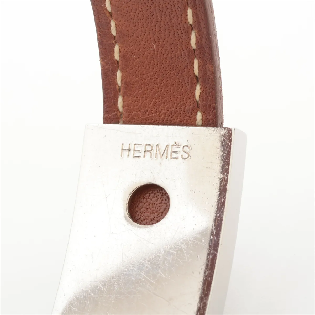 Puspus G:2003 Bracelet Metal x Leather Silver x Brown — view 6