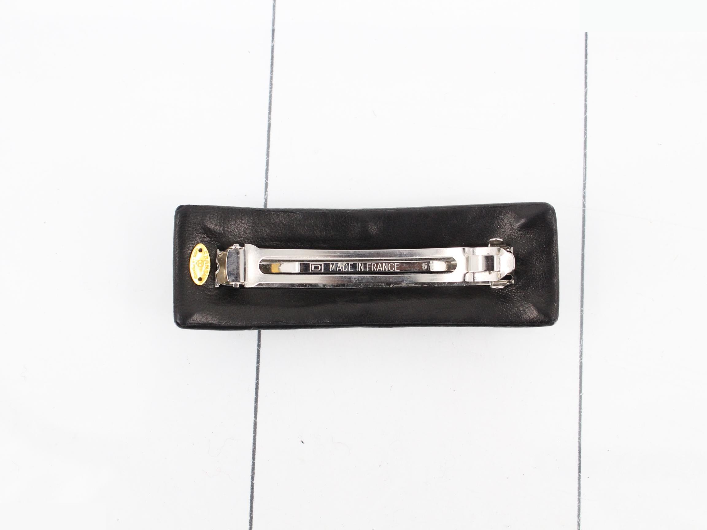 Coco Mark Leather Barrette (with comment) — view 2