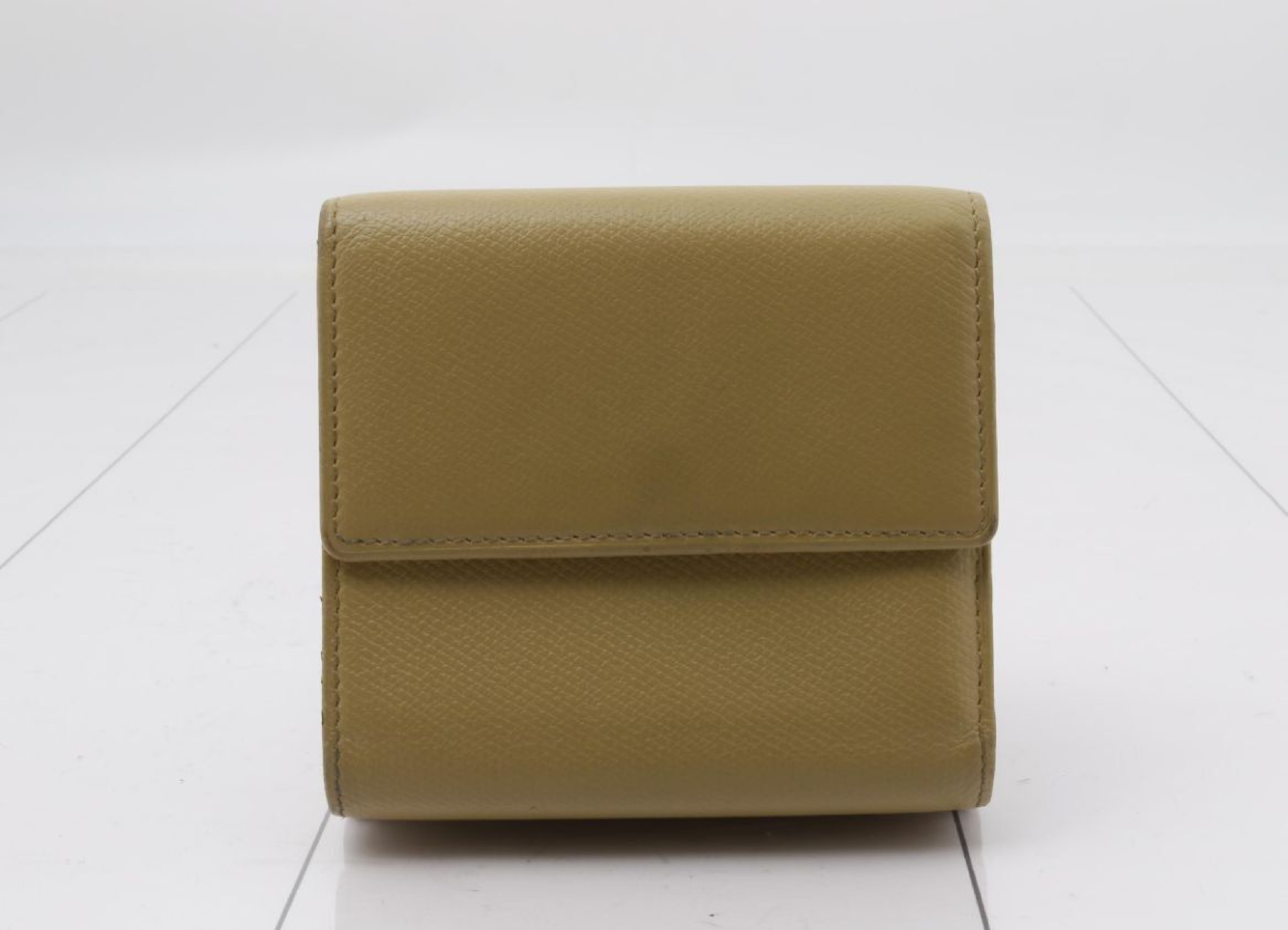 Coco Button Tri-fold Wallet, Beige, Serial Number 8 — view 2