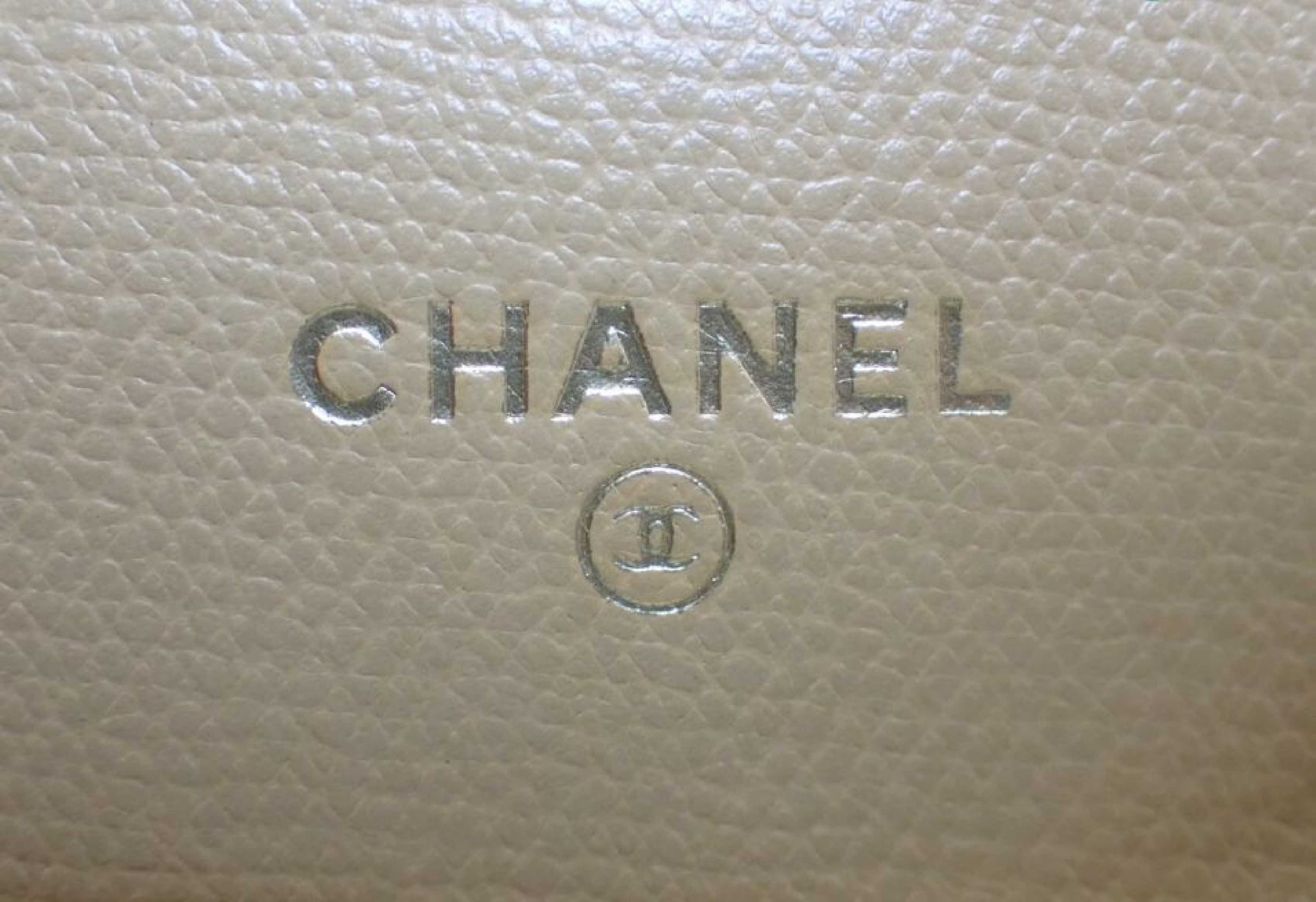 Coco Button Tri-fold Wallet, Beige, Serial Number 8 — view 5