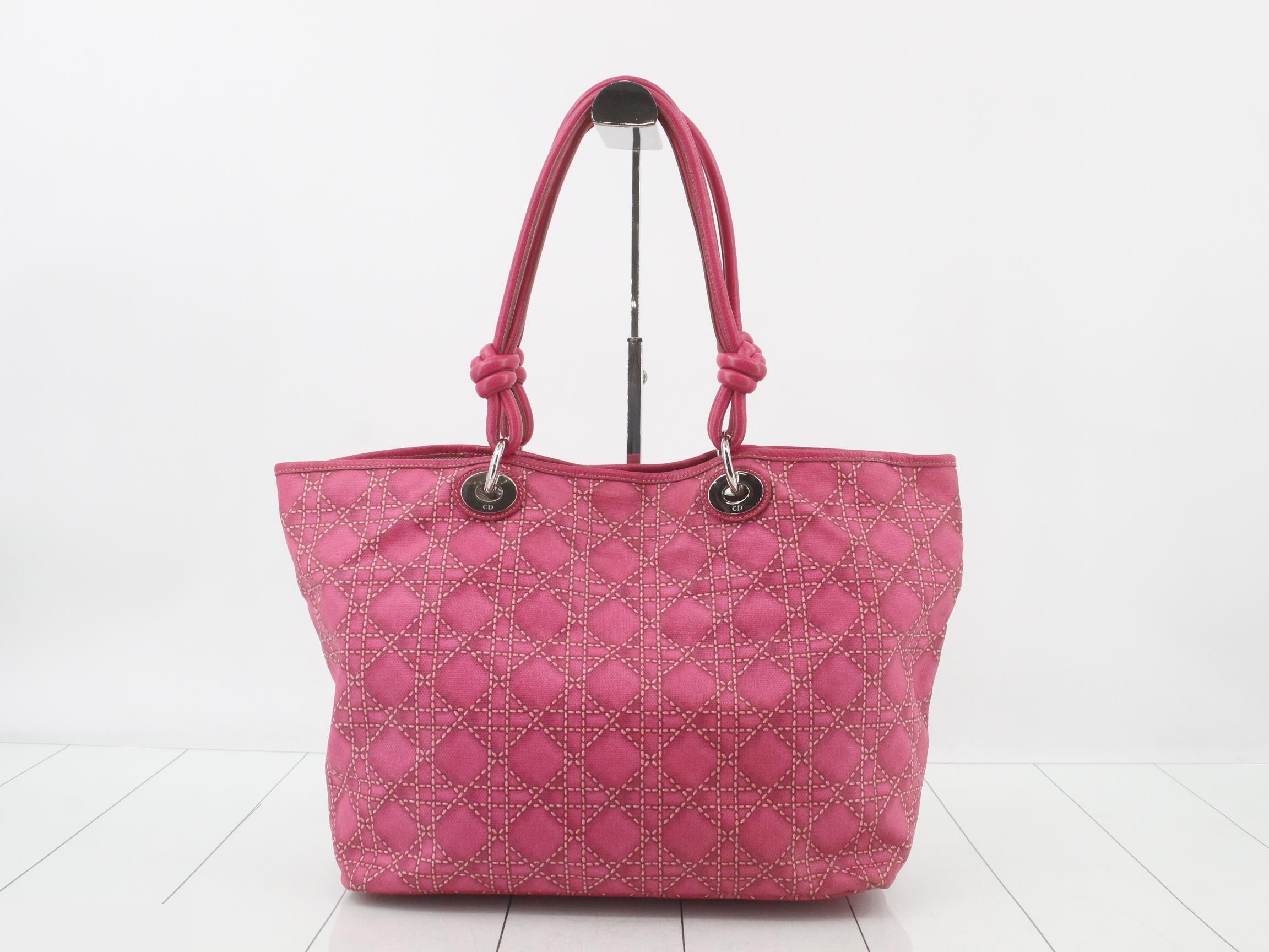 Lady Dior tote bag, PVC/leather, pink — view 2