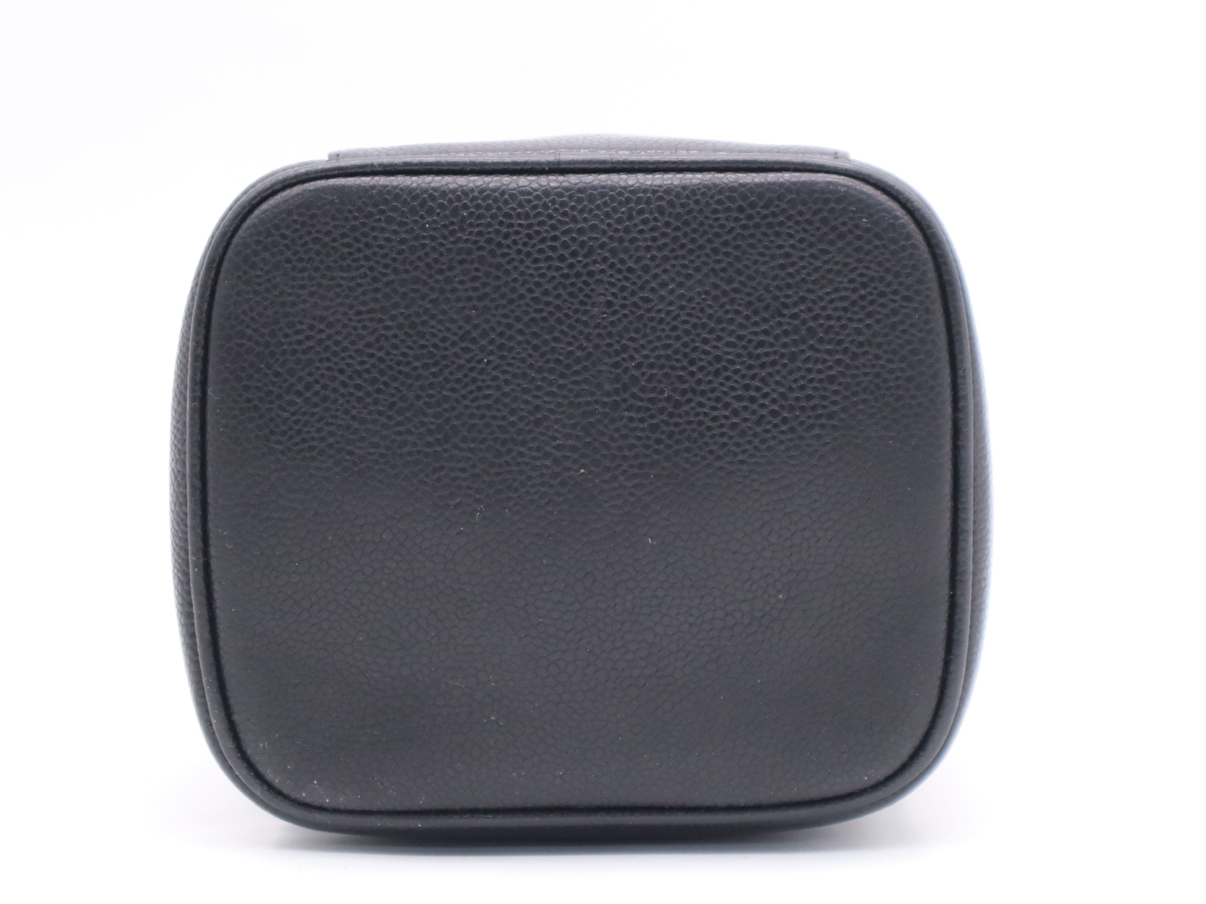 Caviar Skin Coco Mark Vanity Bag, Black with Gold Hardware — view 4