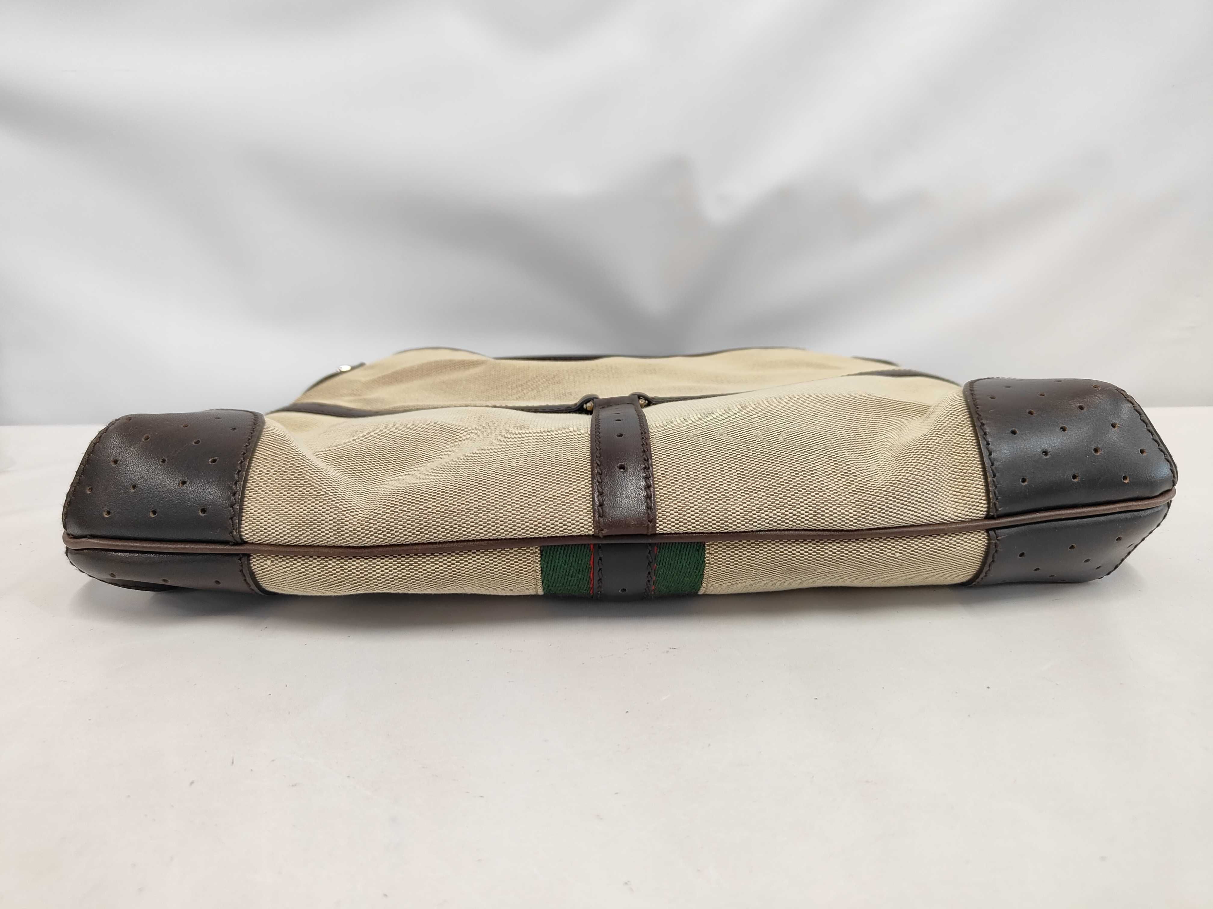 Interlocking Canvas Leather Hand Shoulder Bag — view 3