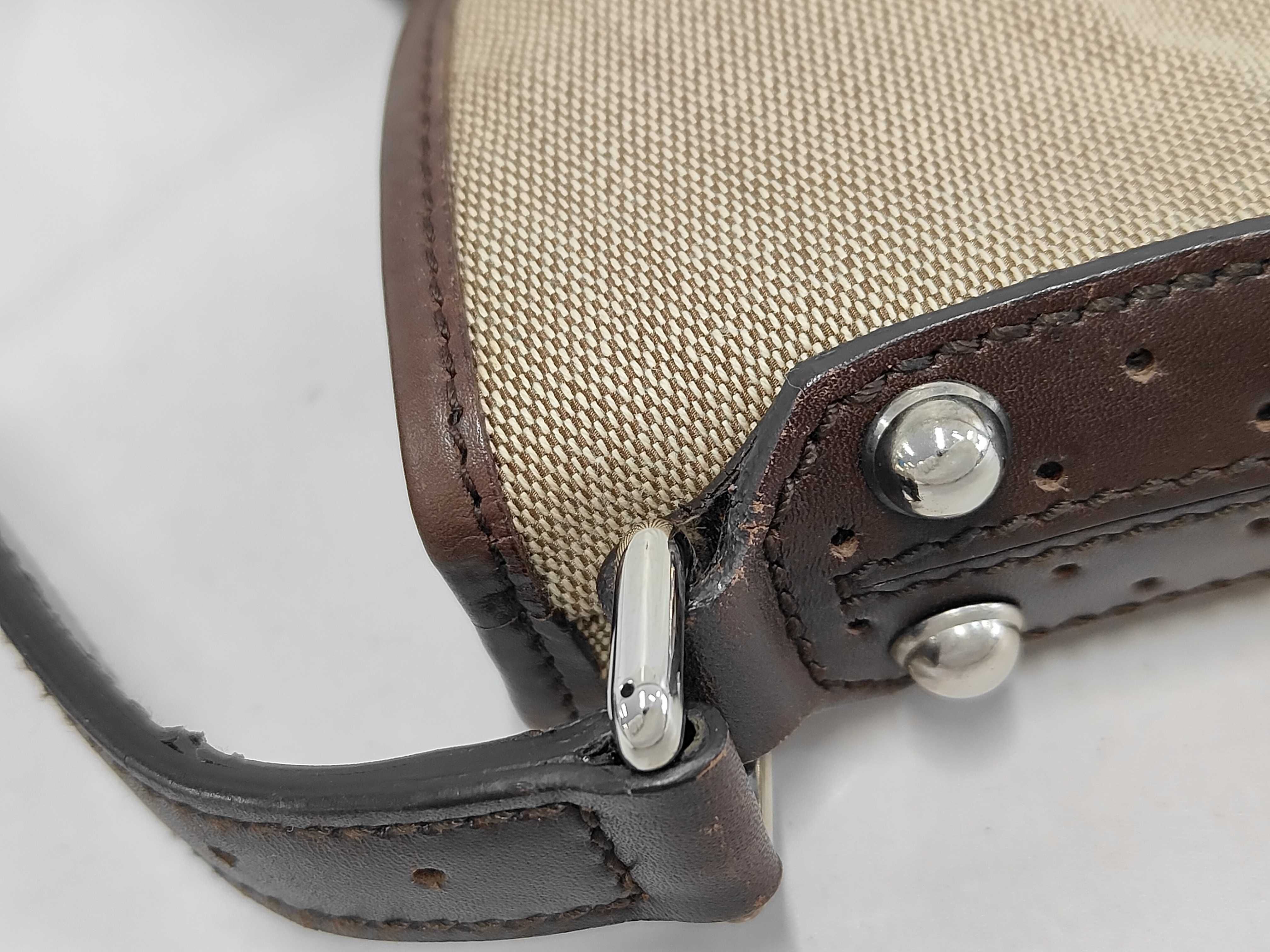 Interlocking Canvas Leather Hand Shoulder Bag — view 7