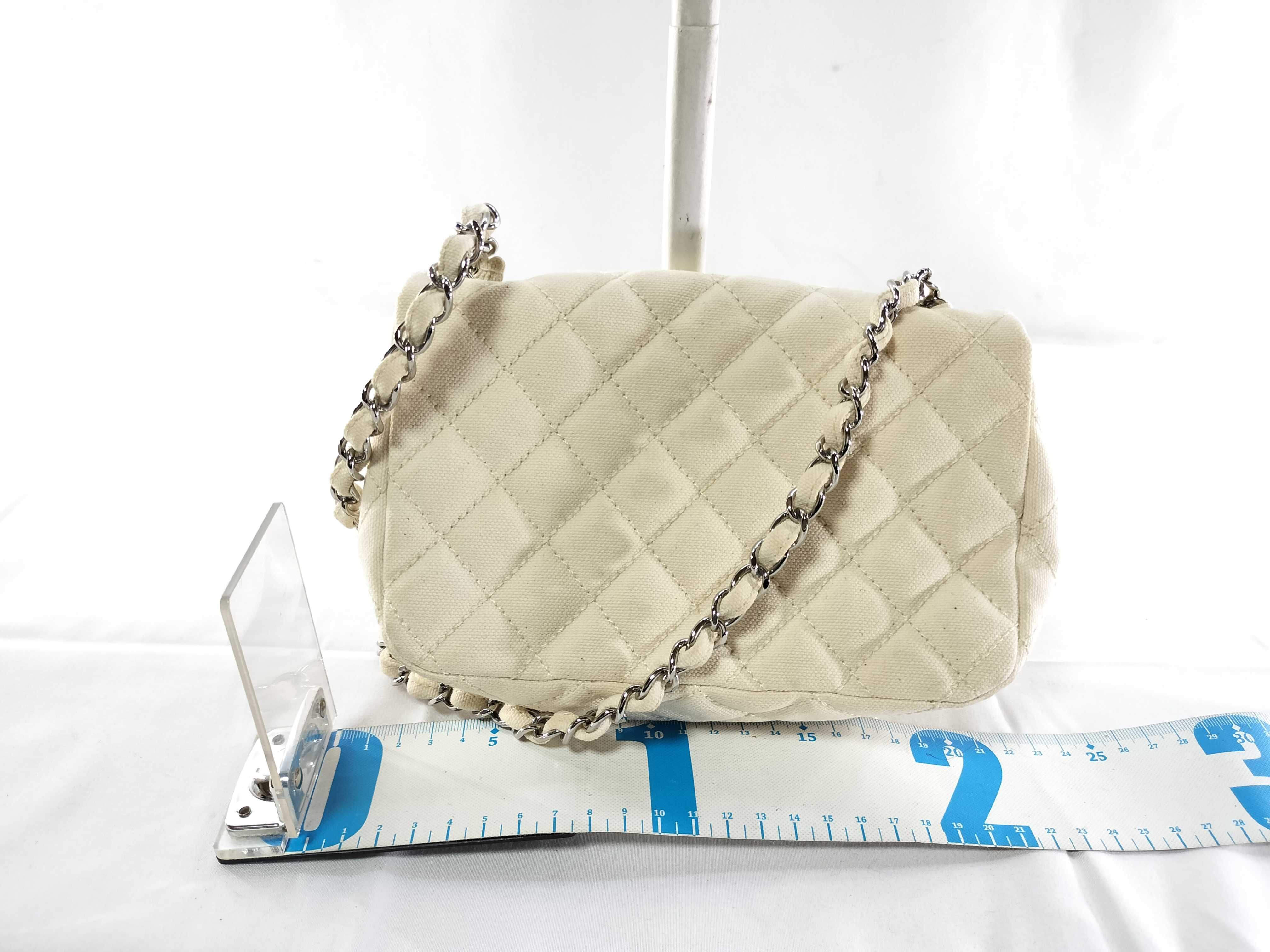 Canvas Logo Chain Shoulder Bag (Partially Missing Clasp) — view 2