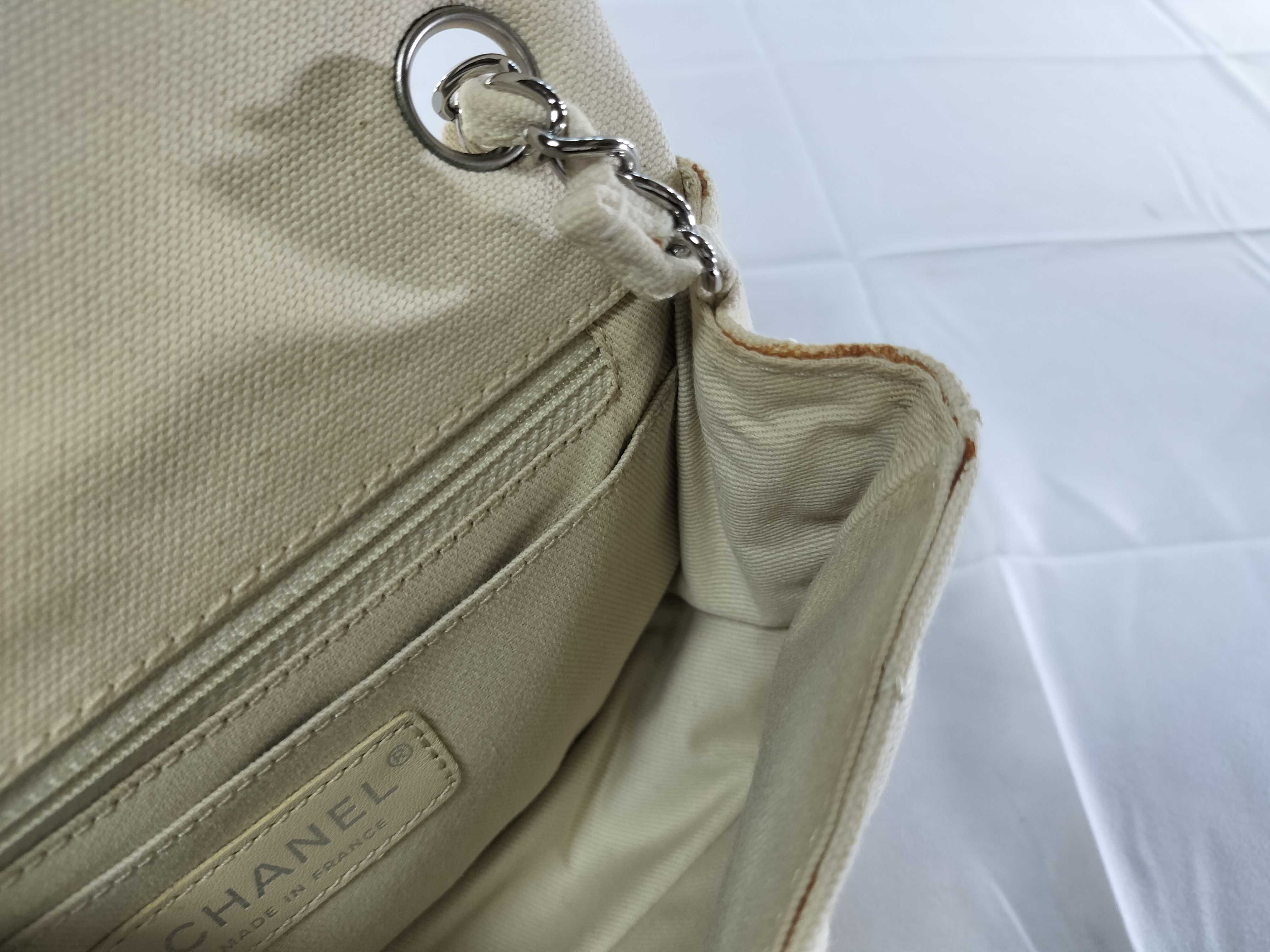 Canvas Logo Chain Shoulder Bag (Partially Missing Clasp) — view 11