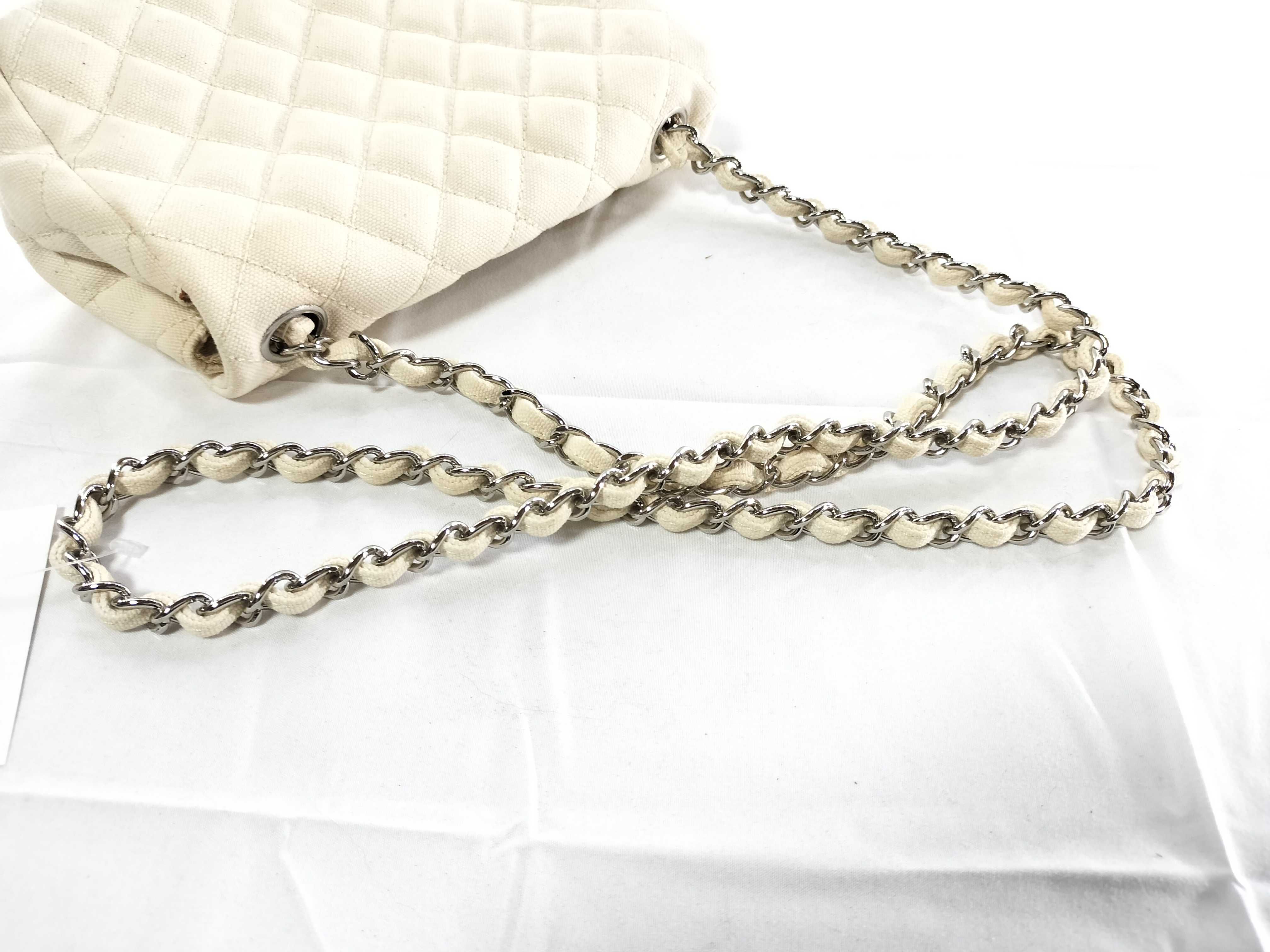 Canvas Logo Chain Shoulder Bag (Partially Missing Clasp) — view 3