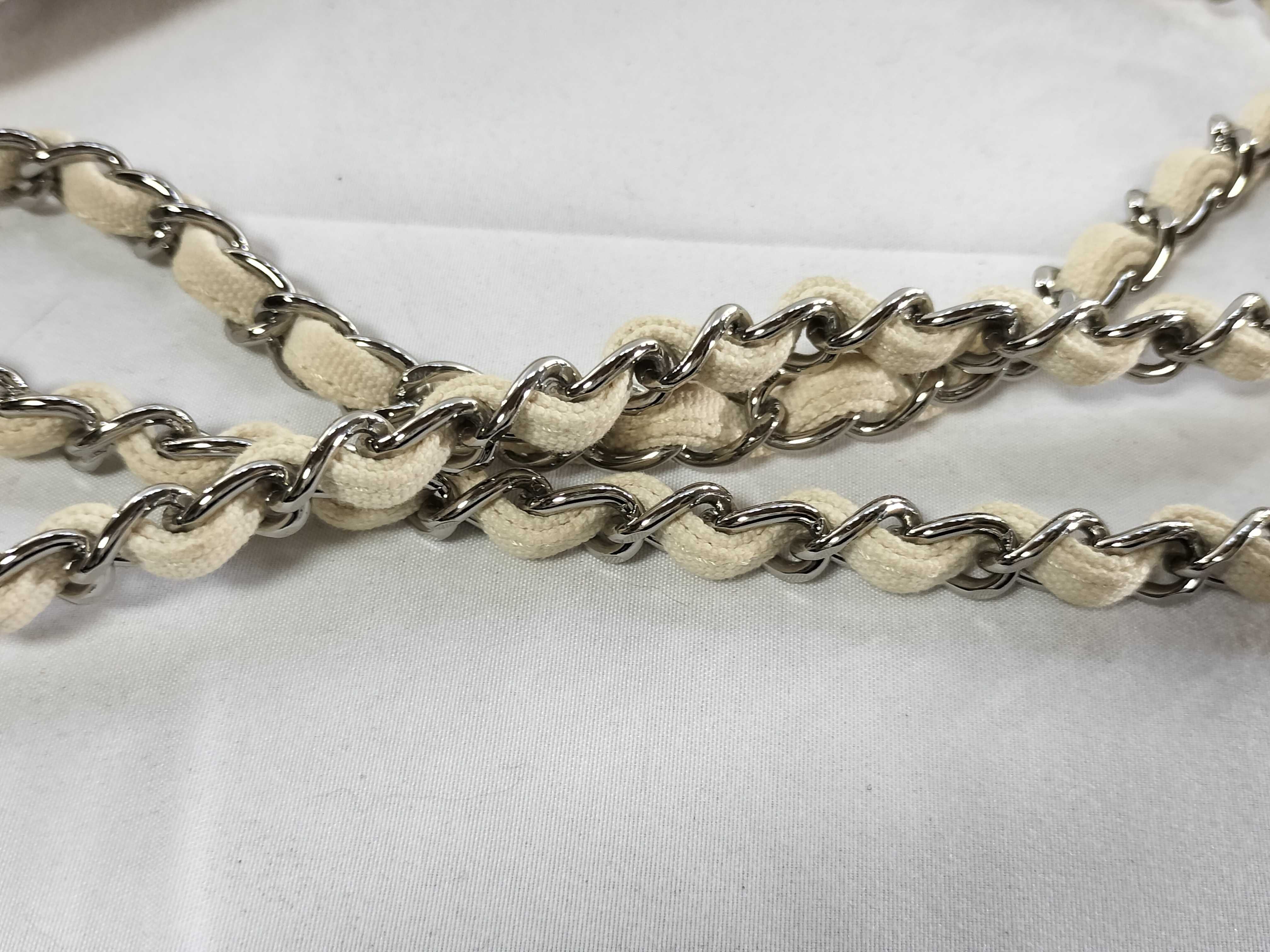 Canvas Logo Chain Shoulder Bag (Partially Missing Clasp) — view 4
