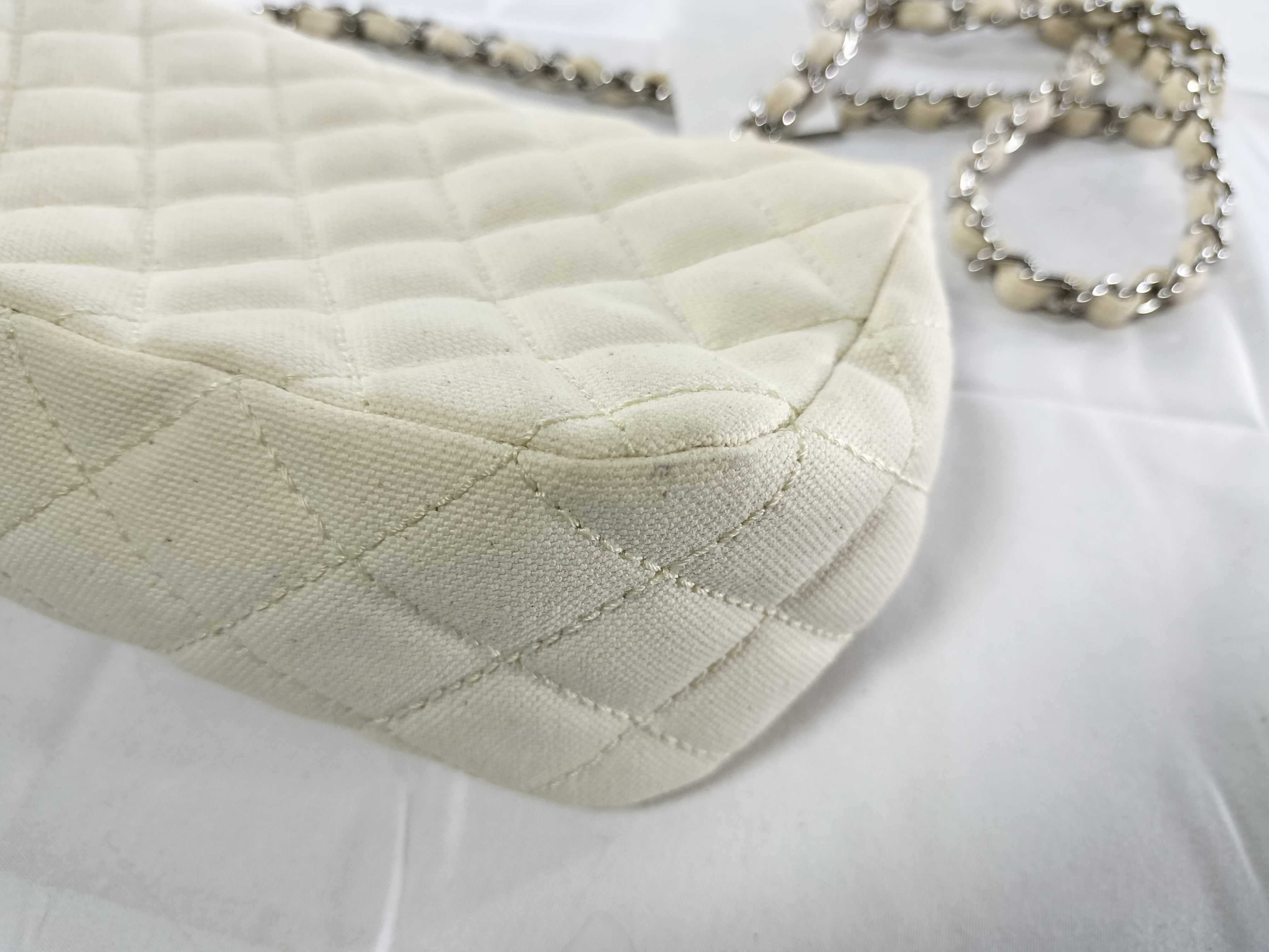 Canvas Logo Chain Shoulder Bag (Partially Missing Clasp) — view 6